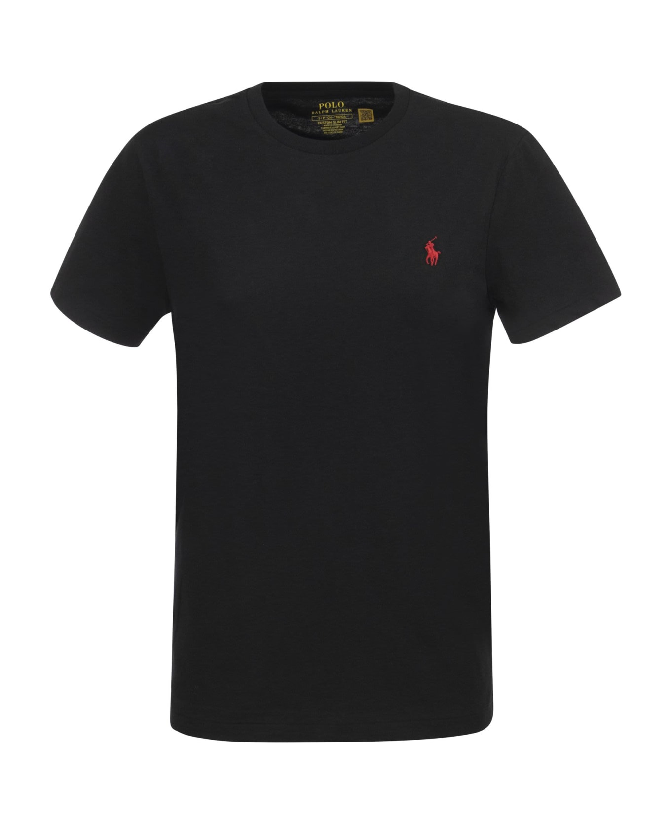 Ralph Lauren Logo Embroidered Regular T-shirt - Black