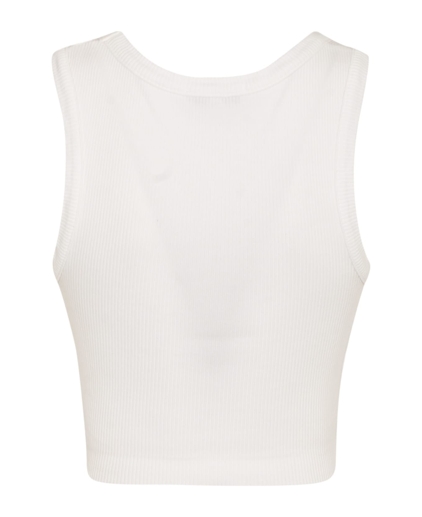 AGOLDE Fitted Ribbed Tank Top - White