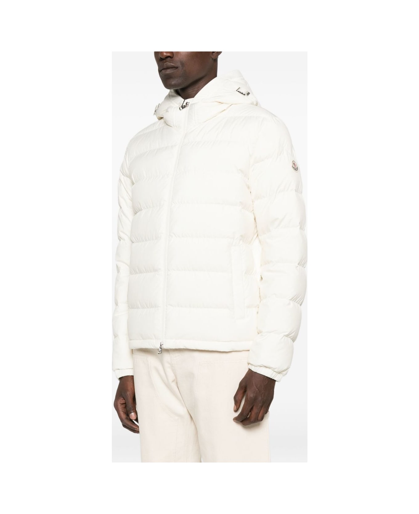 Moncler White Hooded Down Jacket - White コート