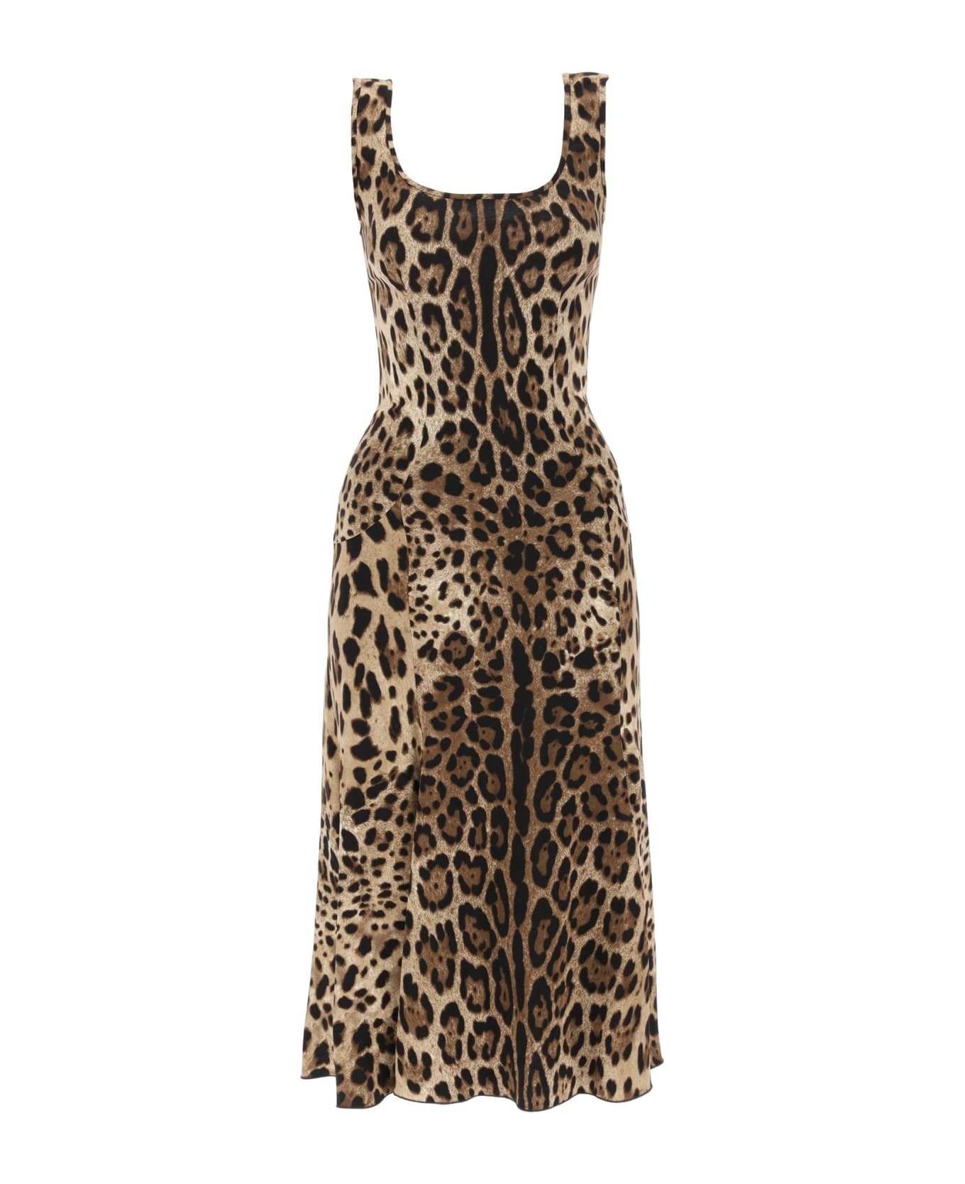 Dolce & Gabbana Leopard-print Midi Dress - LEO NEW (Beige)
