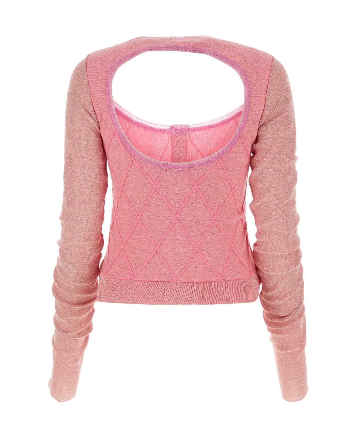 Cormio Pink Cotton Blend Elena Sweater - Pink