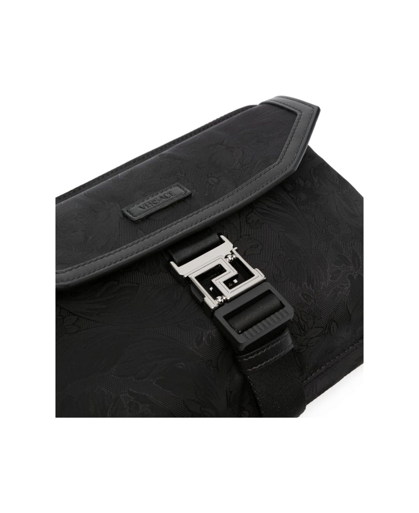 Versace Zip Pouch Fabric Nylon Barocco - E Black Ruthenium