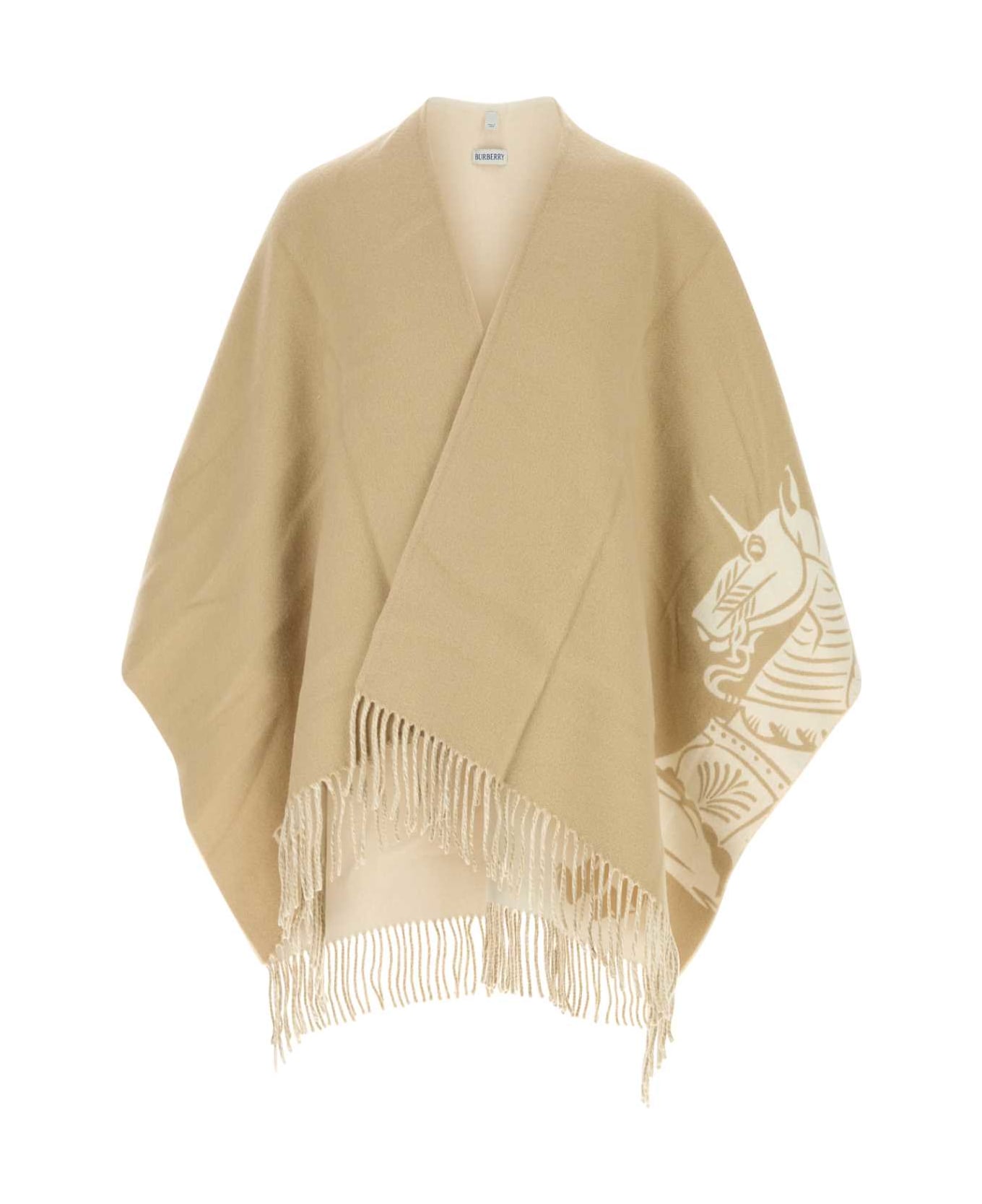 Burberry Beige Wool Blend Cape - SANDPEATSILVER
