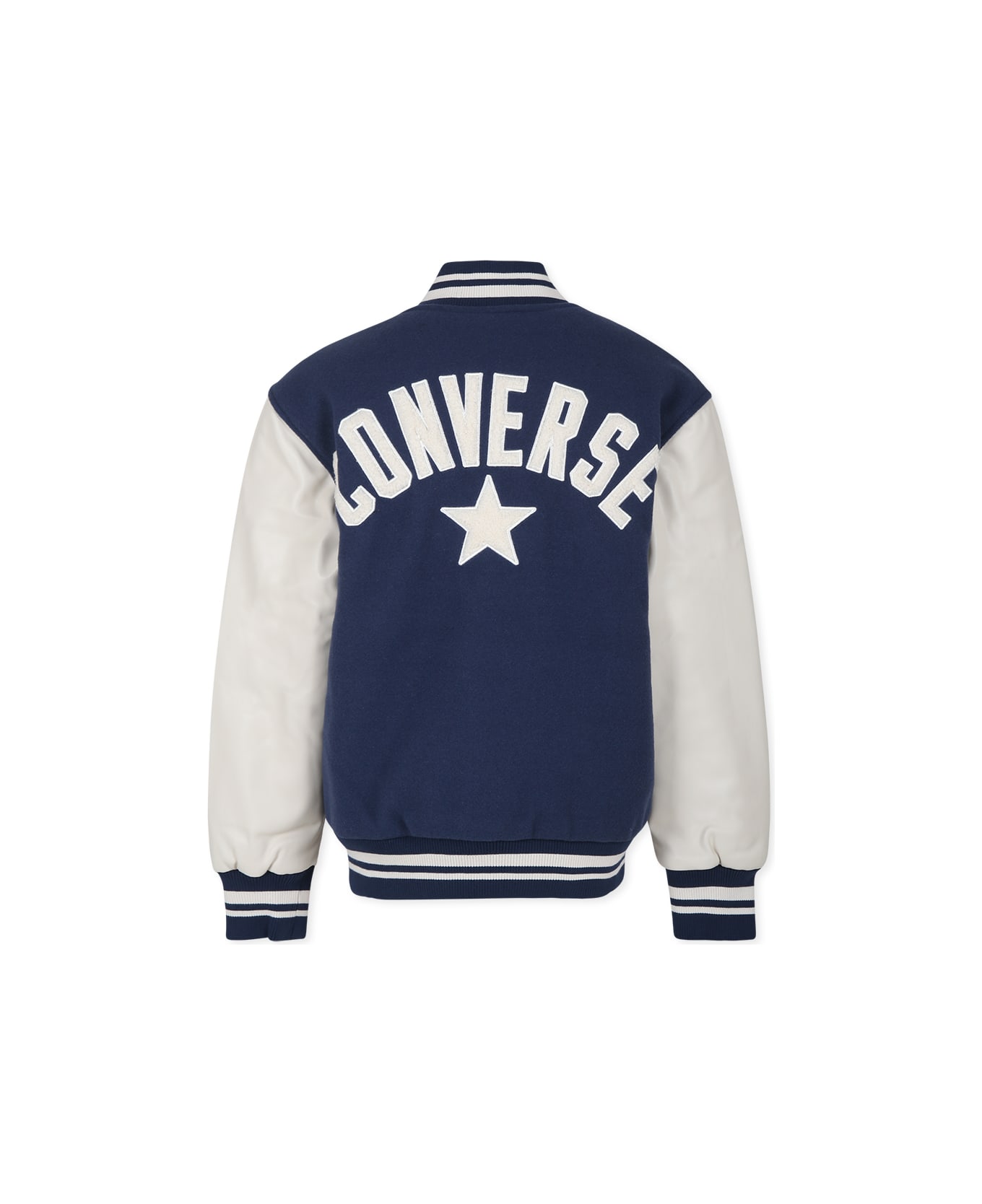 Converse Blue Bomber Jacket For Boy With Logo - Blue