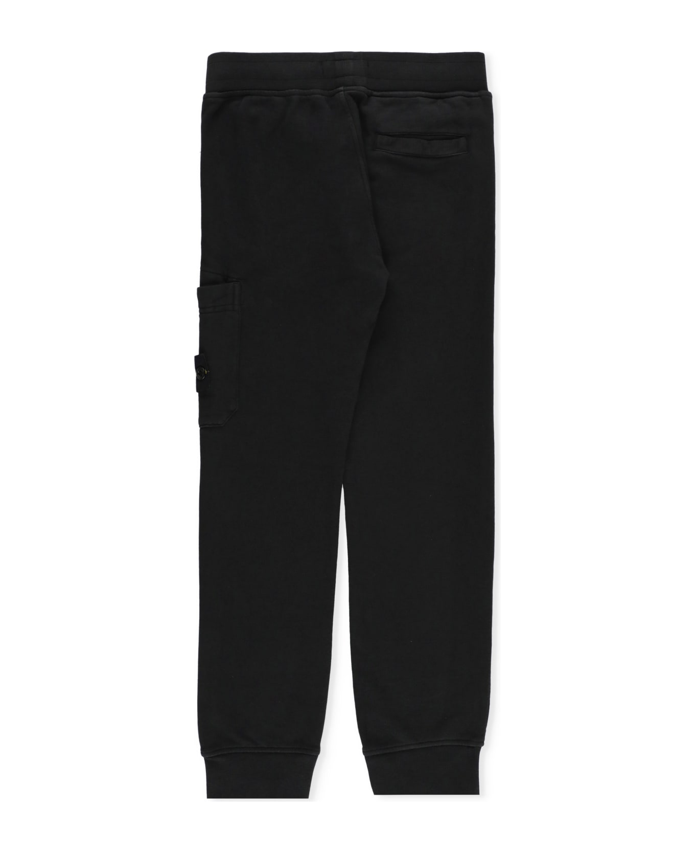 Stone Island Junior Cotton Pants - Black
