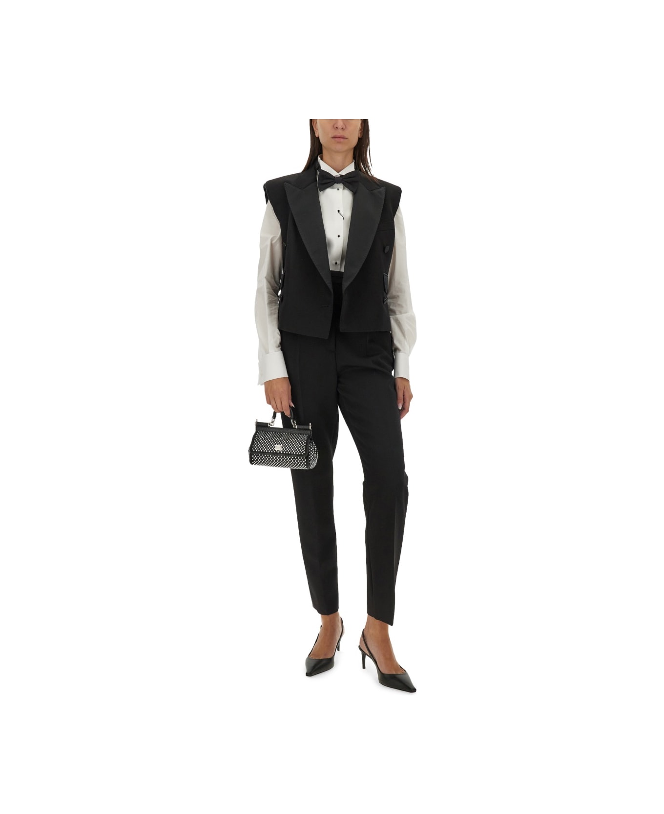 Dolce & Gabbana Double-breasted Sleeveless Jacket - BLACK