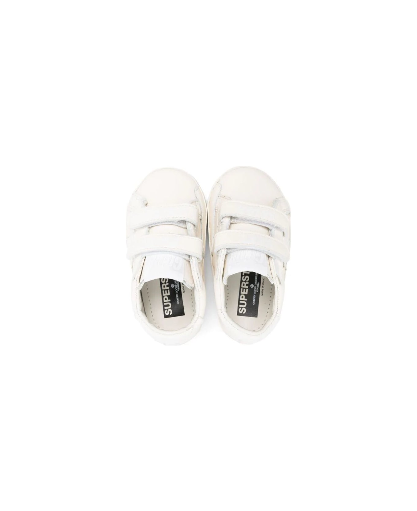 Golden Goose Baby School Nappa Upper Leather Star And Heel - Optic White