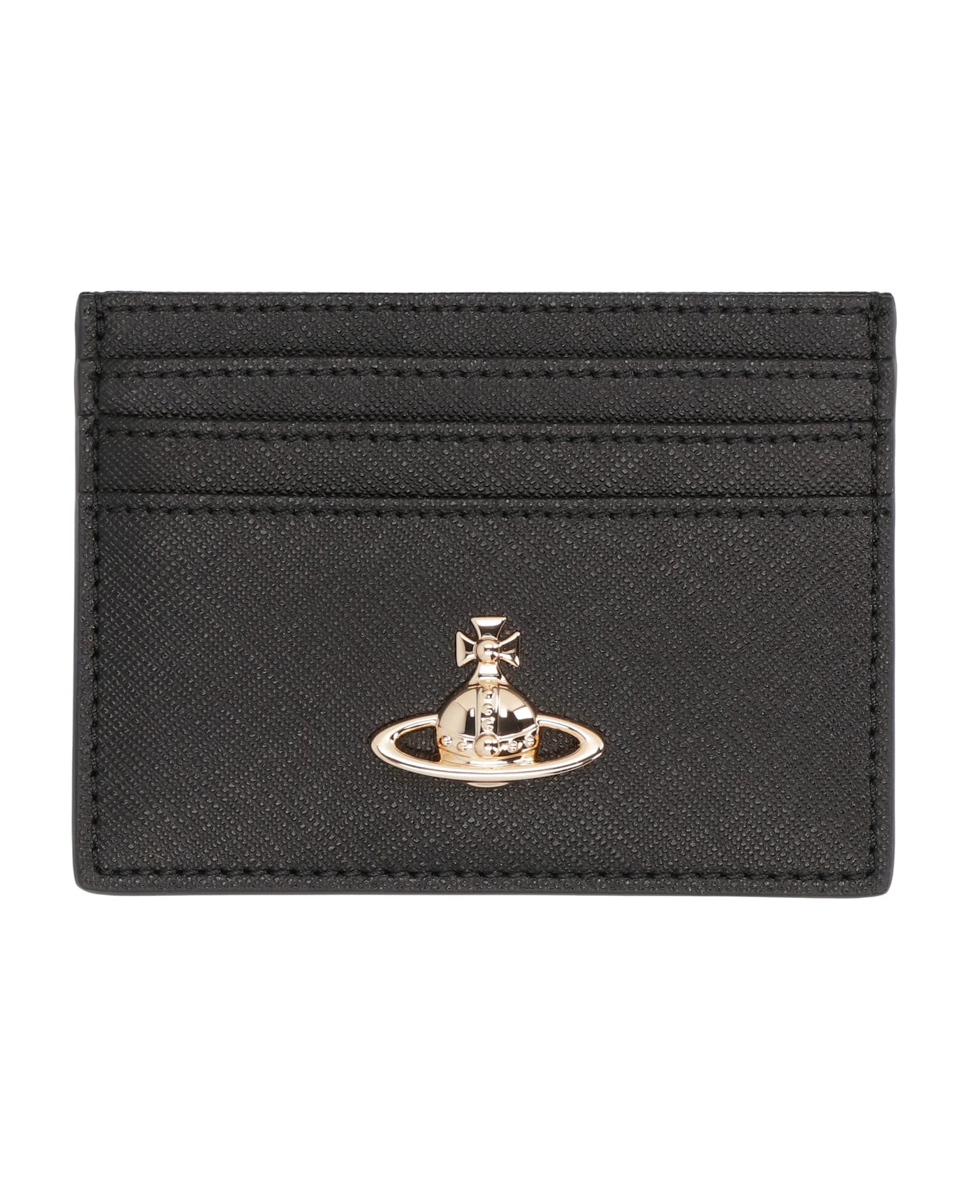 Vivienne Westwood Flat Card Holder In Eco-leather - black