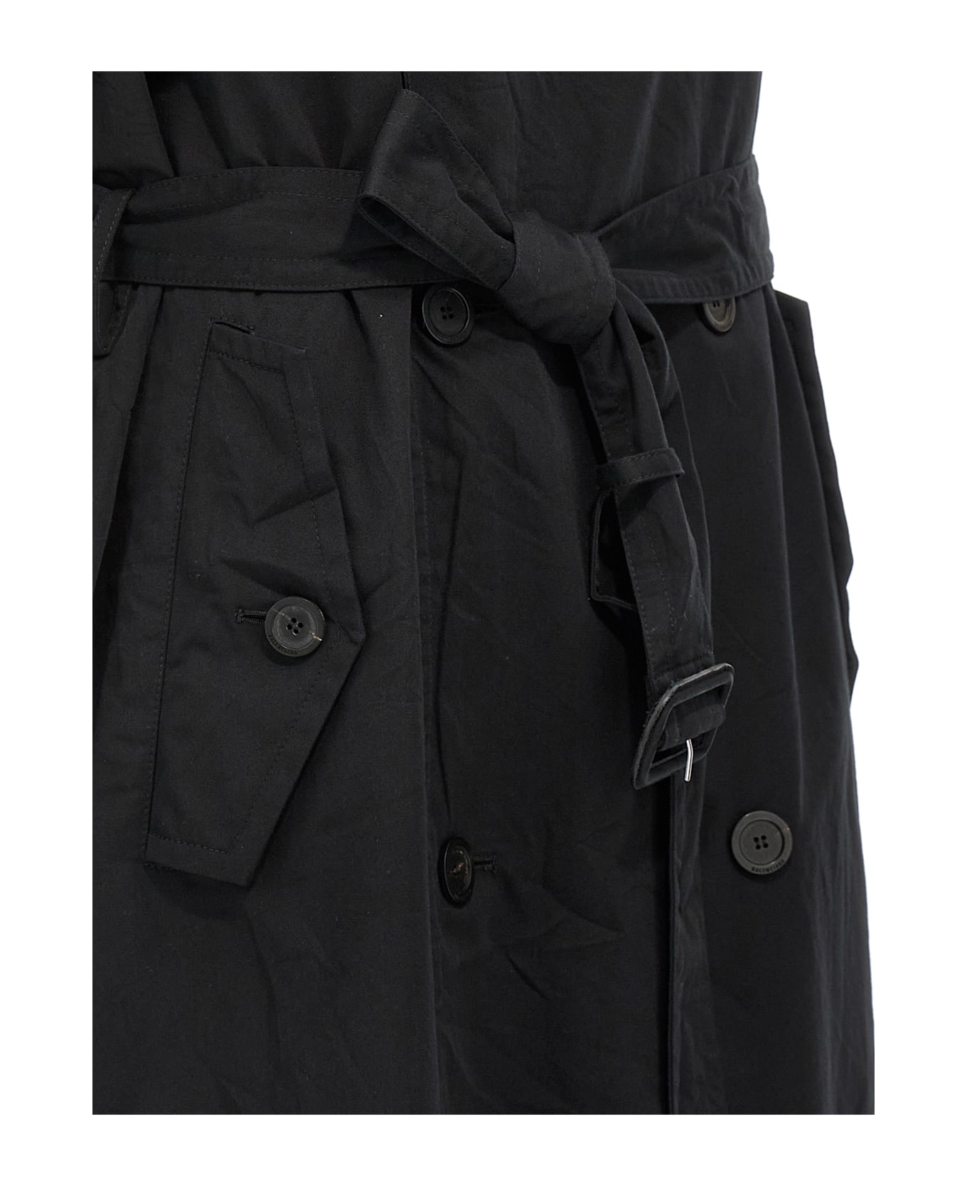 Balenciaga Stole Trench Coat - Black  