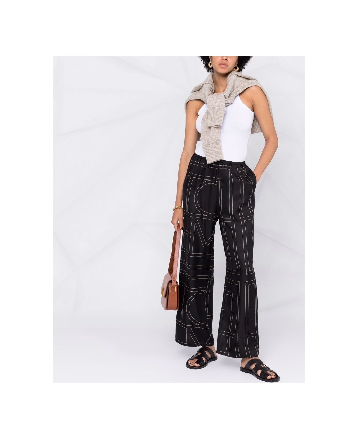 Totême Silk Pajama Trousers - Black