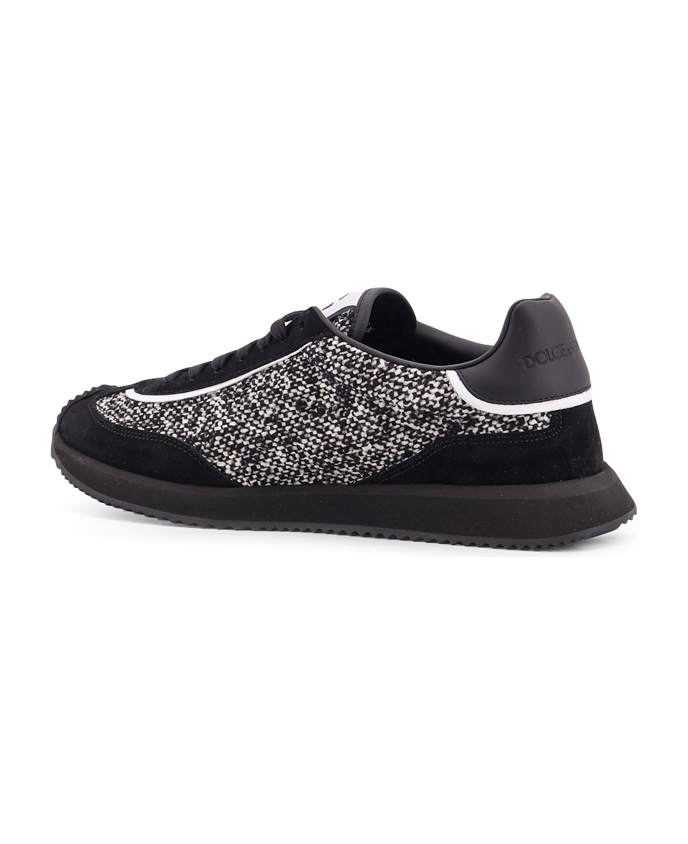 Dolce 
Gabbana Low-top Wool Sneakers With Suede Inserts - Black