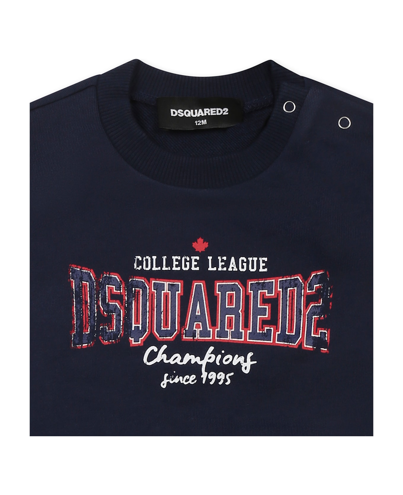 Dsquared2 Blue Sweatshirt For Baby Boy With Logo - Blue