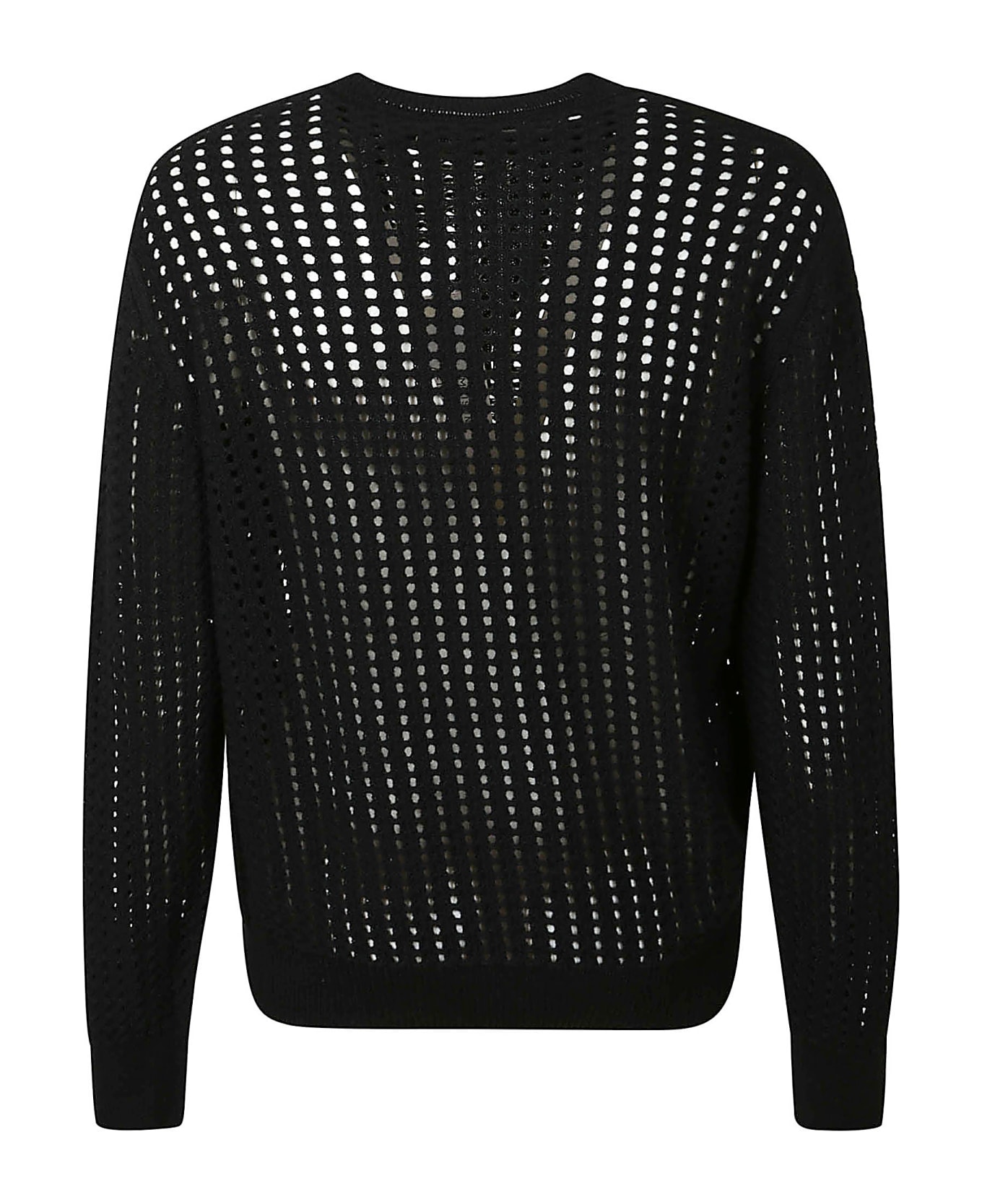 Maison Flaneur Mesh Cashmere Sweater - Black ニットウェア