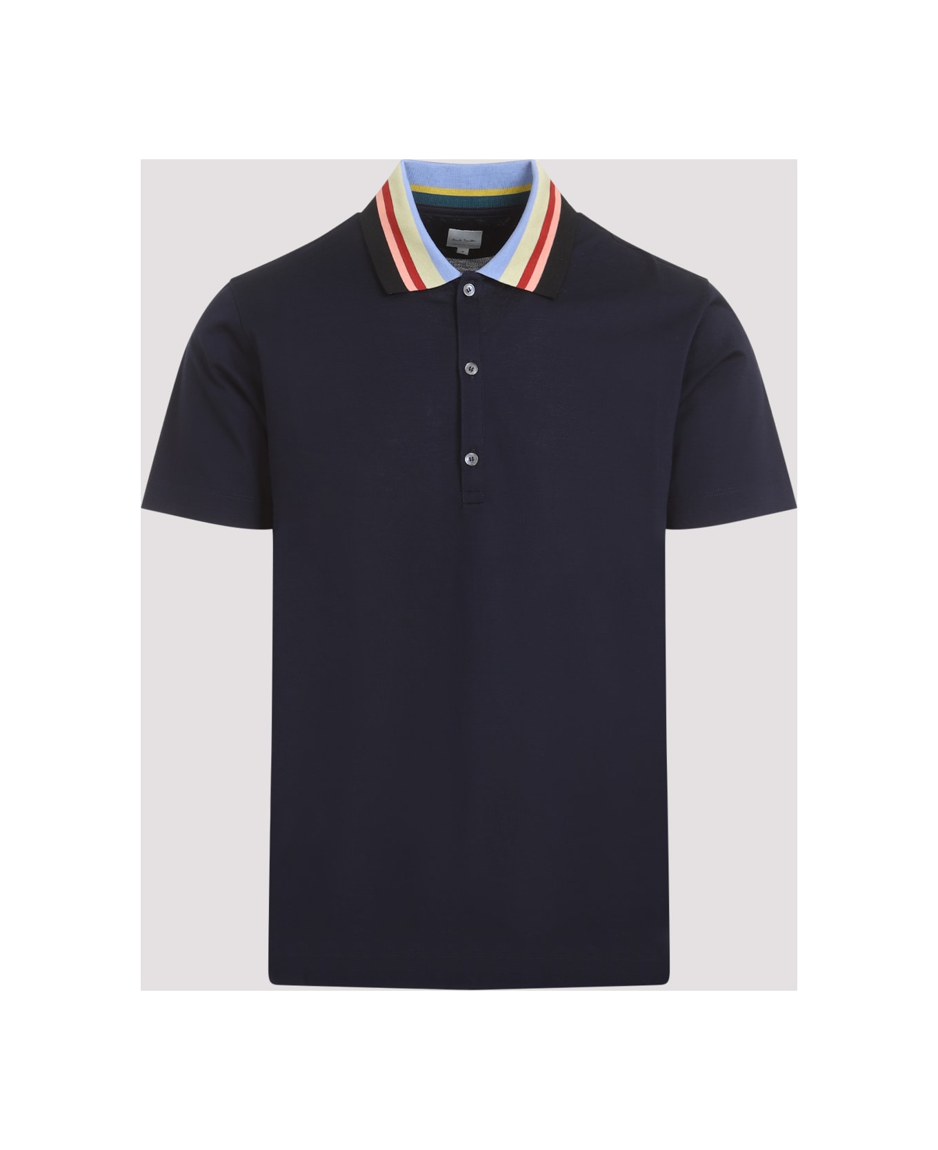 Paul Smith Stripe Collar Polo Shirt - Very Dark Navy