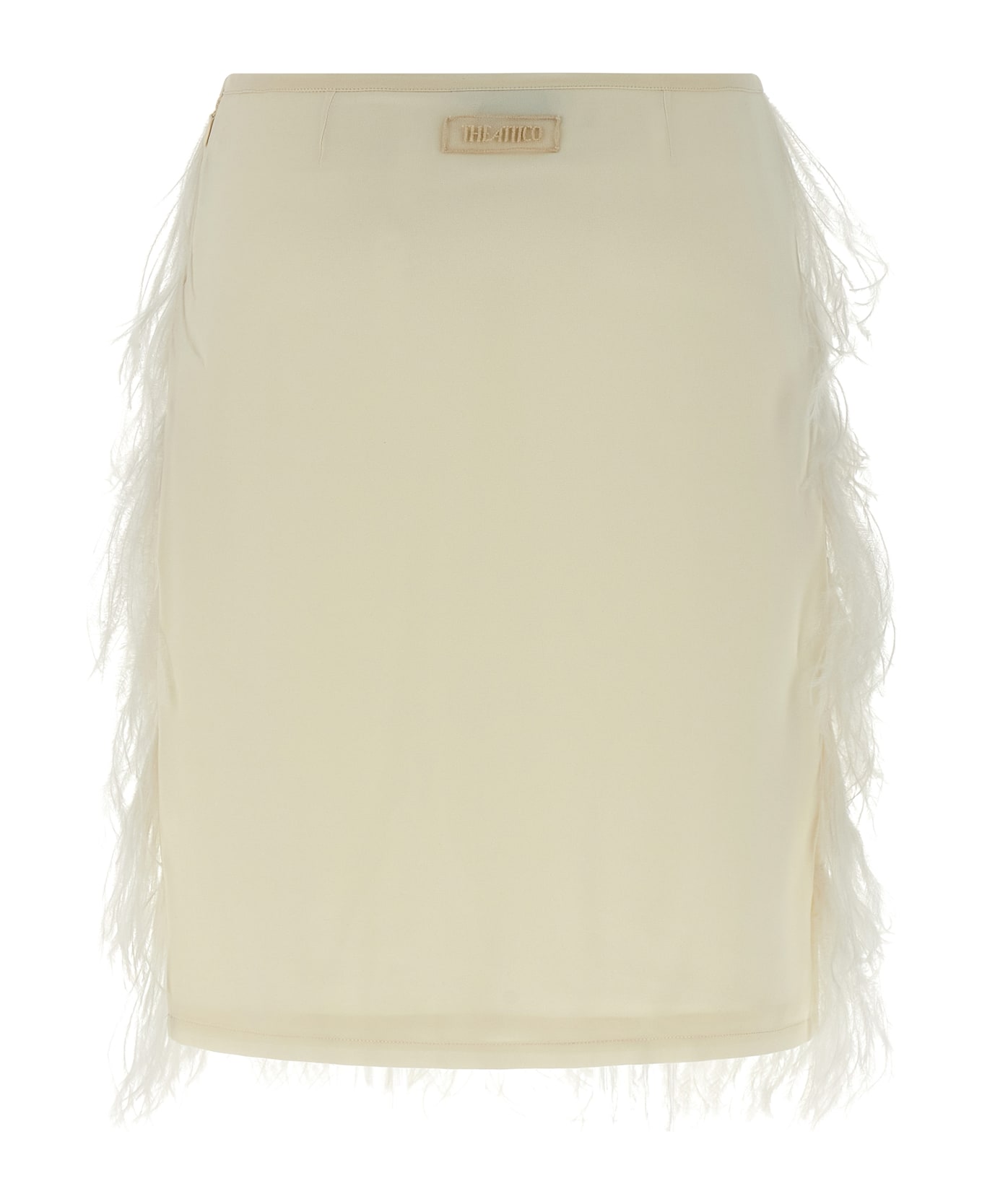 The Attico Ostrich Feather Skirt - White