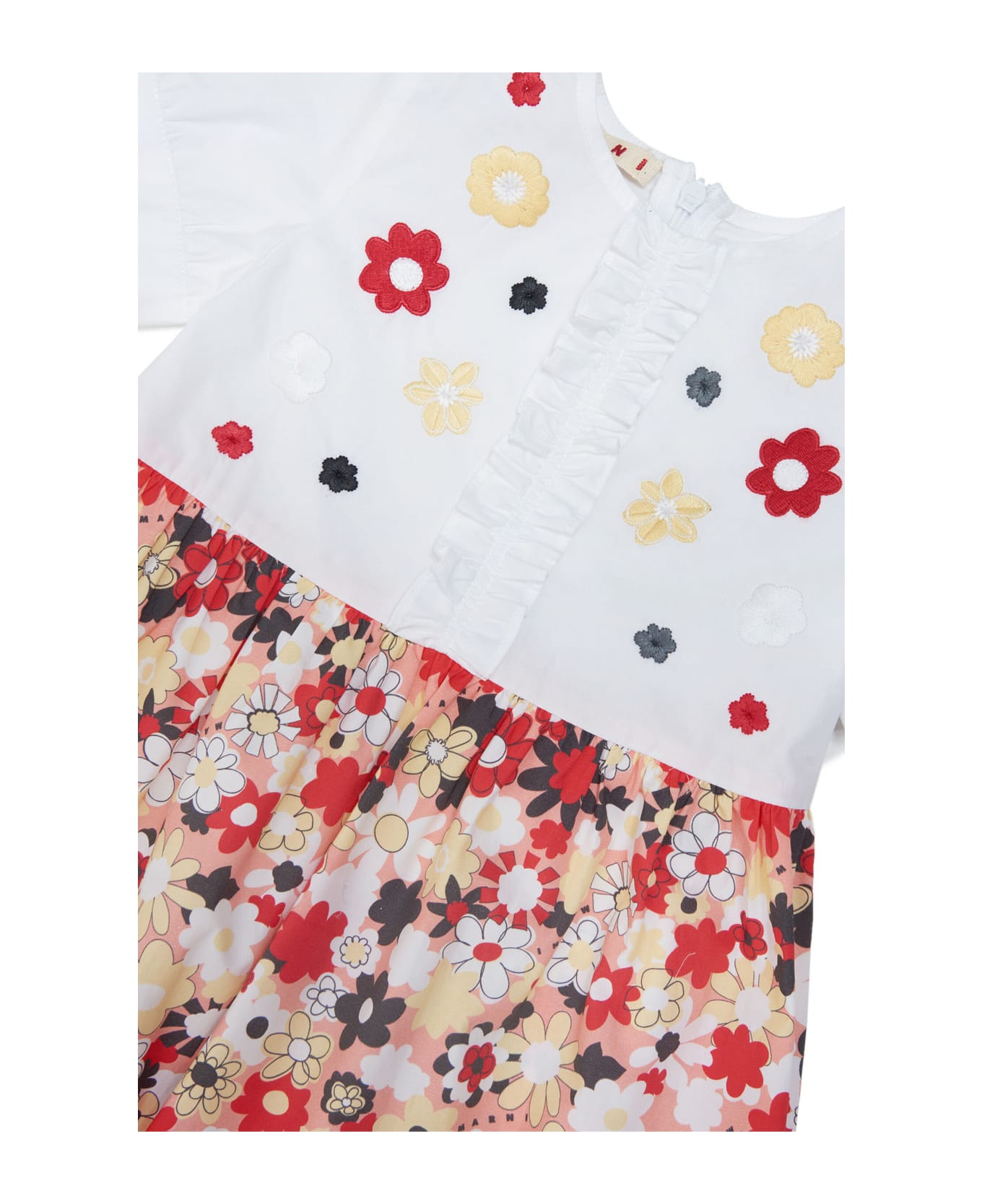Marni Md29b Dress Marni Dress In Poplin With Allover Flowers Pattern - Blossom