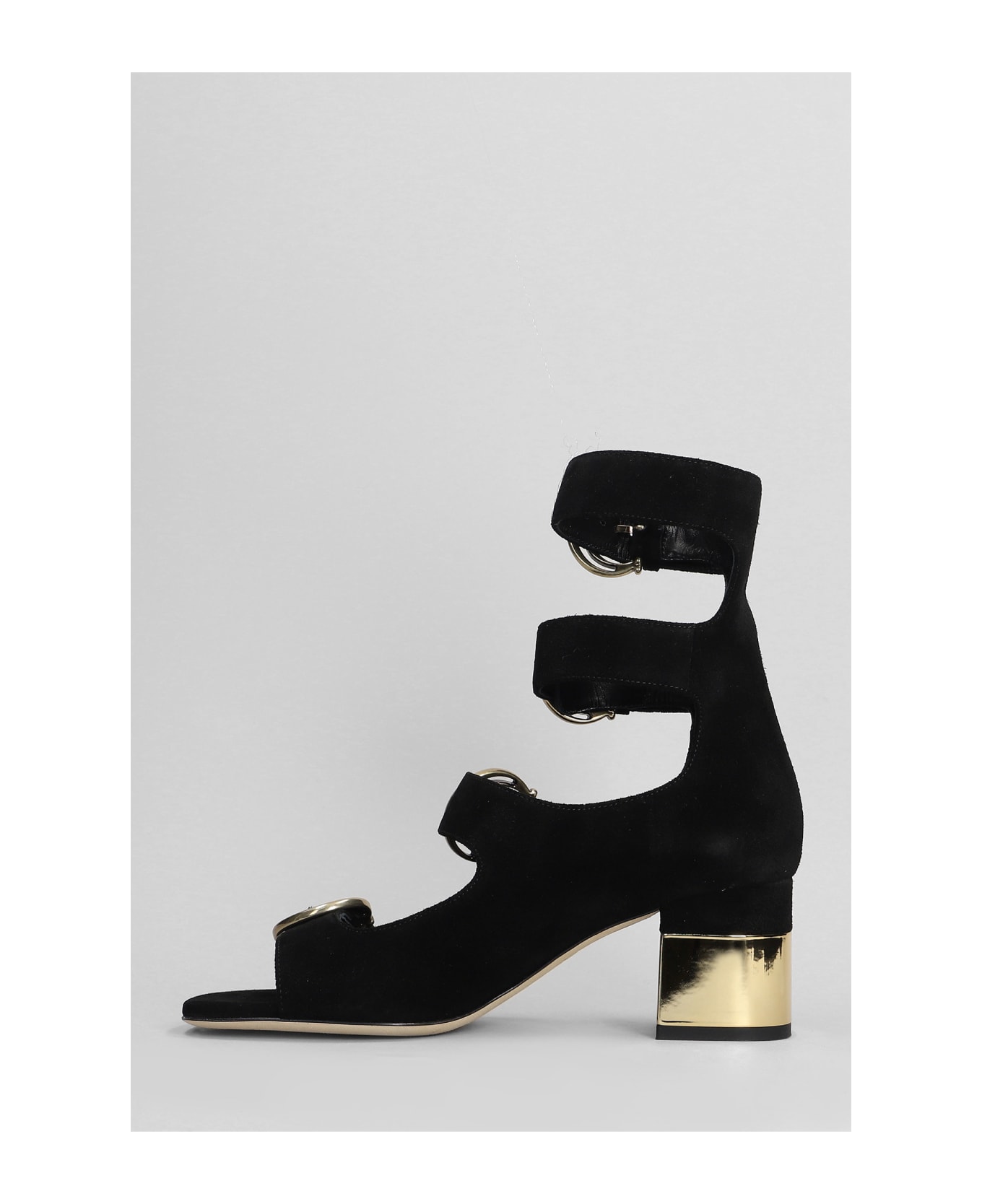 Chloé Alize Sandals In Black Suede - black