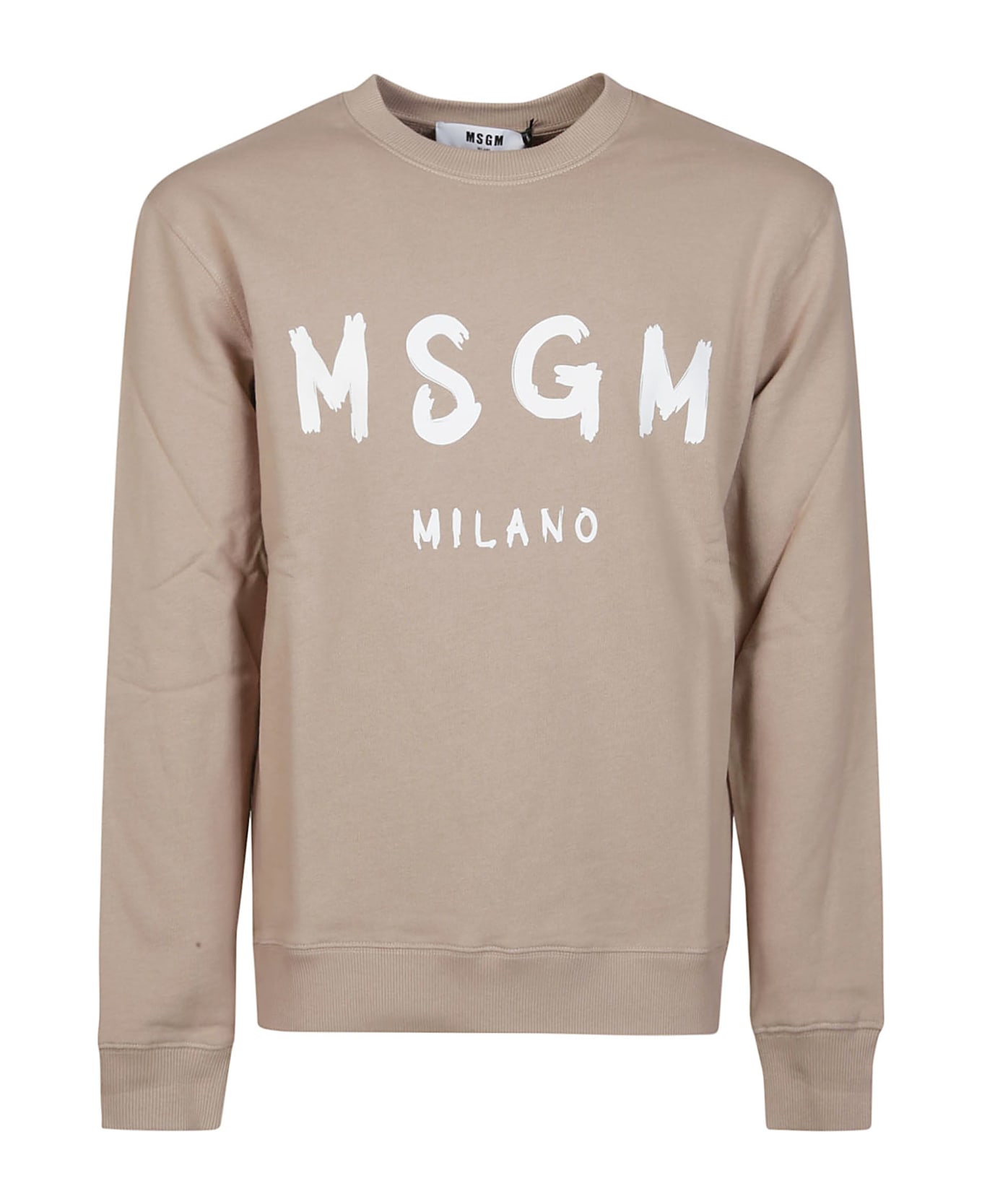 MSGM Logo Print Sweatshirt - Beige