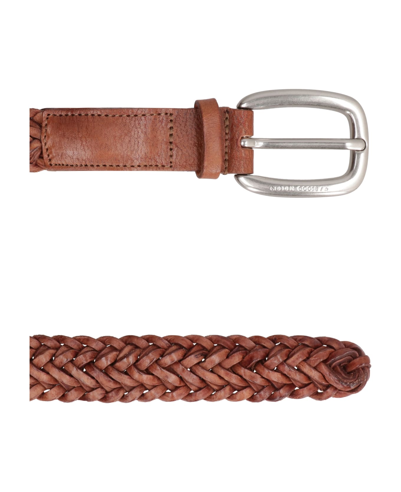 Golden Goose Houston Woven Leather Belt - brown ベルト