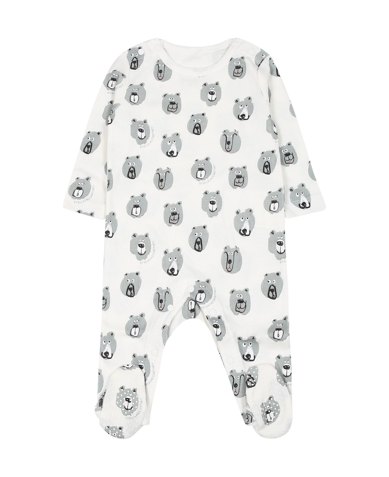 Stella McCartney Kids White Set For Baby Boy With Printed Bear - White ボディスーツ＆セットアップ