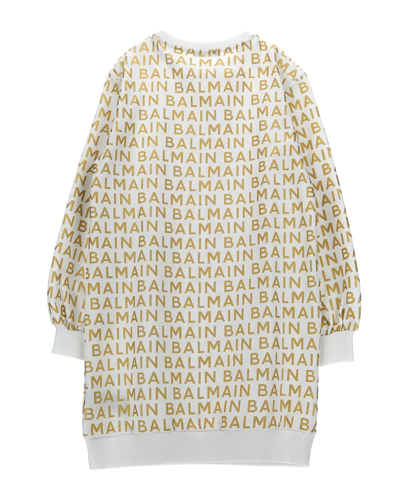 Balmain Logo Print Dress - White