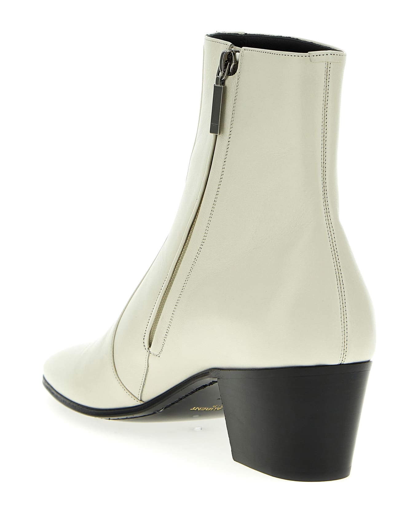 Saint Laurent 'vassili' Ankle Boots - White ブーツ