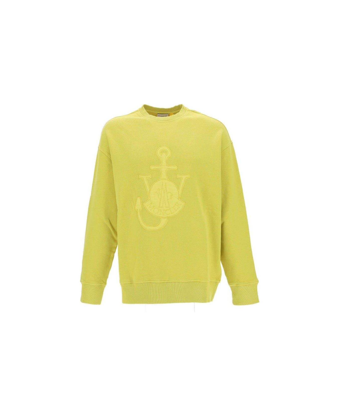 Moncler X Jw Anderson Logo Embroidered Sweatshirt - YELLOW フリース