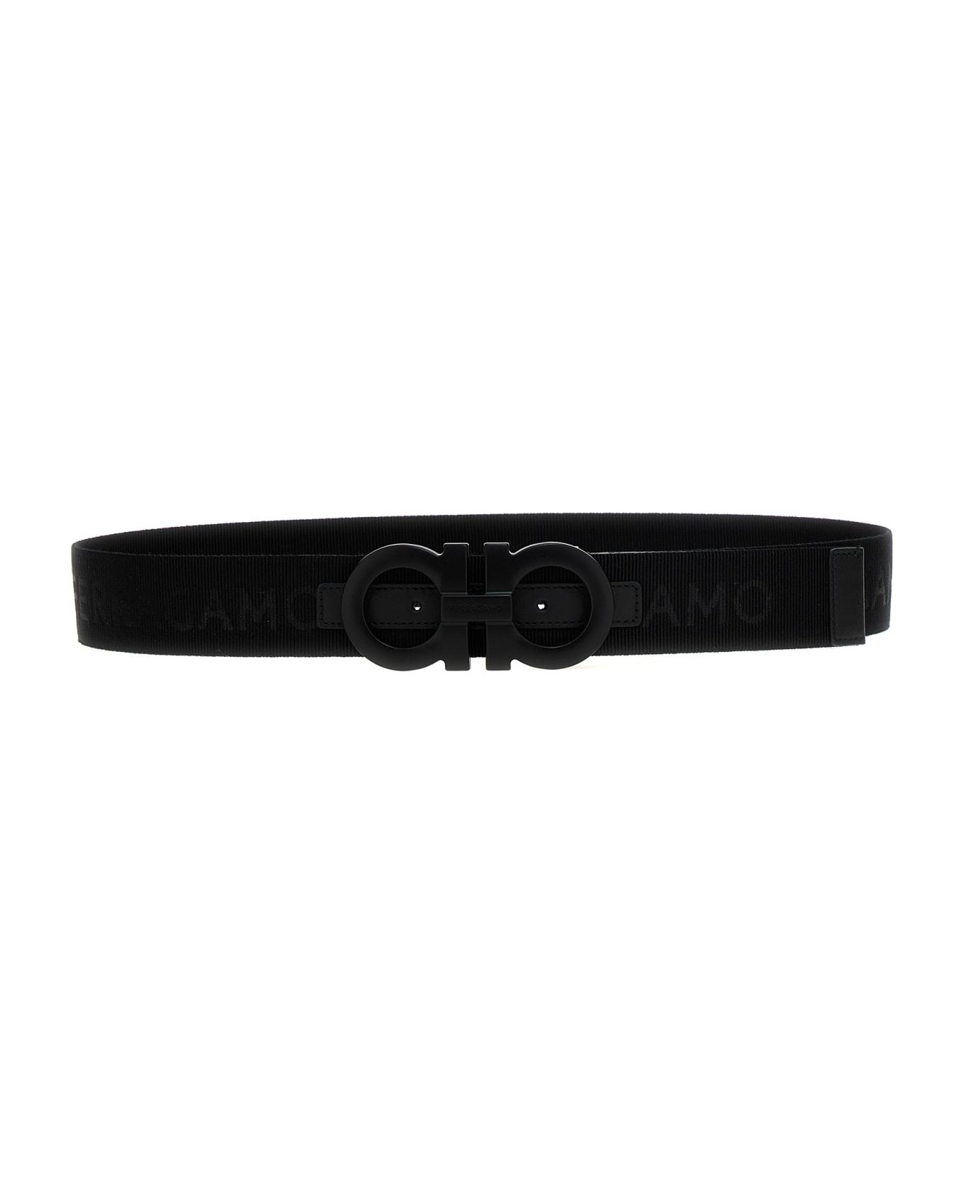 Ferragamo Logo Tape Belt - Black  