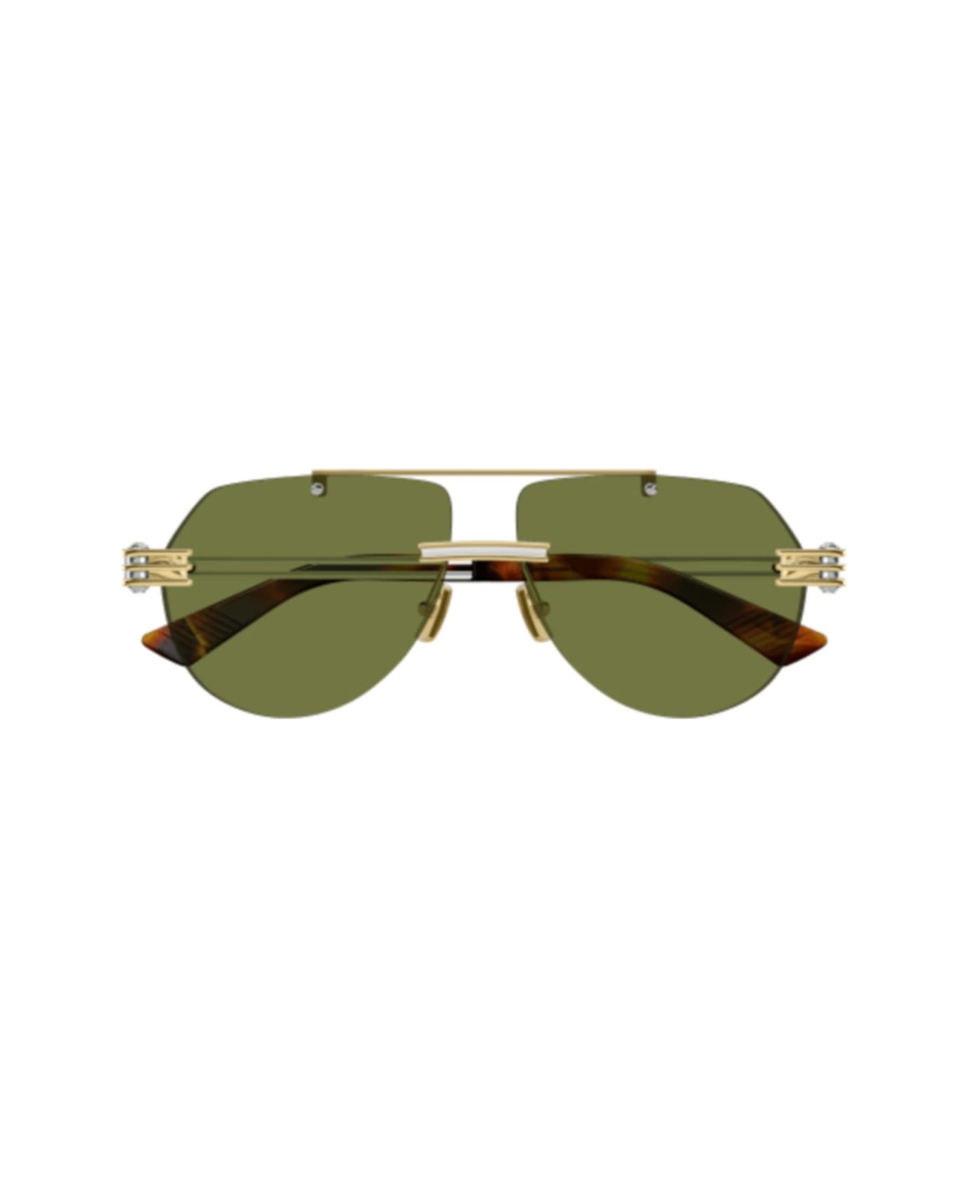 Bottega Veneta Eyewear Bv1342s-003gold-silver-green - GOLD-SILVER-GREEN