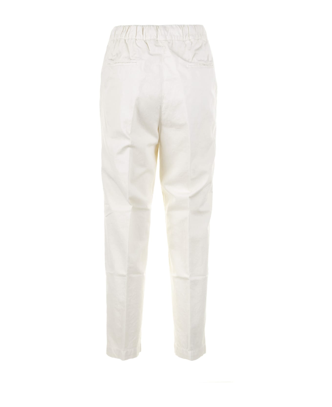 Myths White High-waisted Trousers With Drawstring - OFF WHITE
