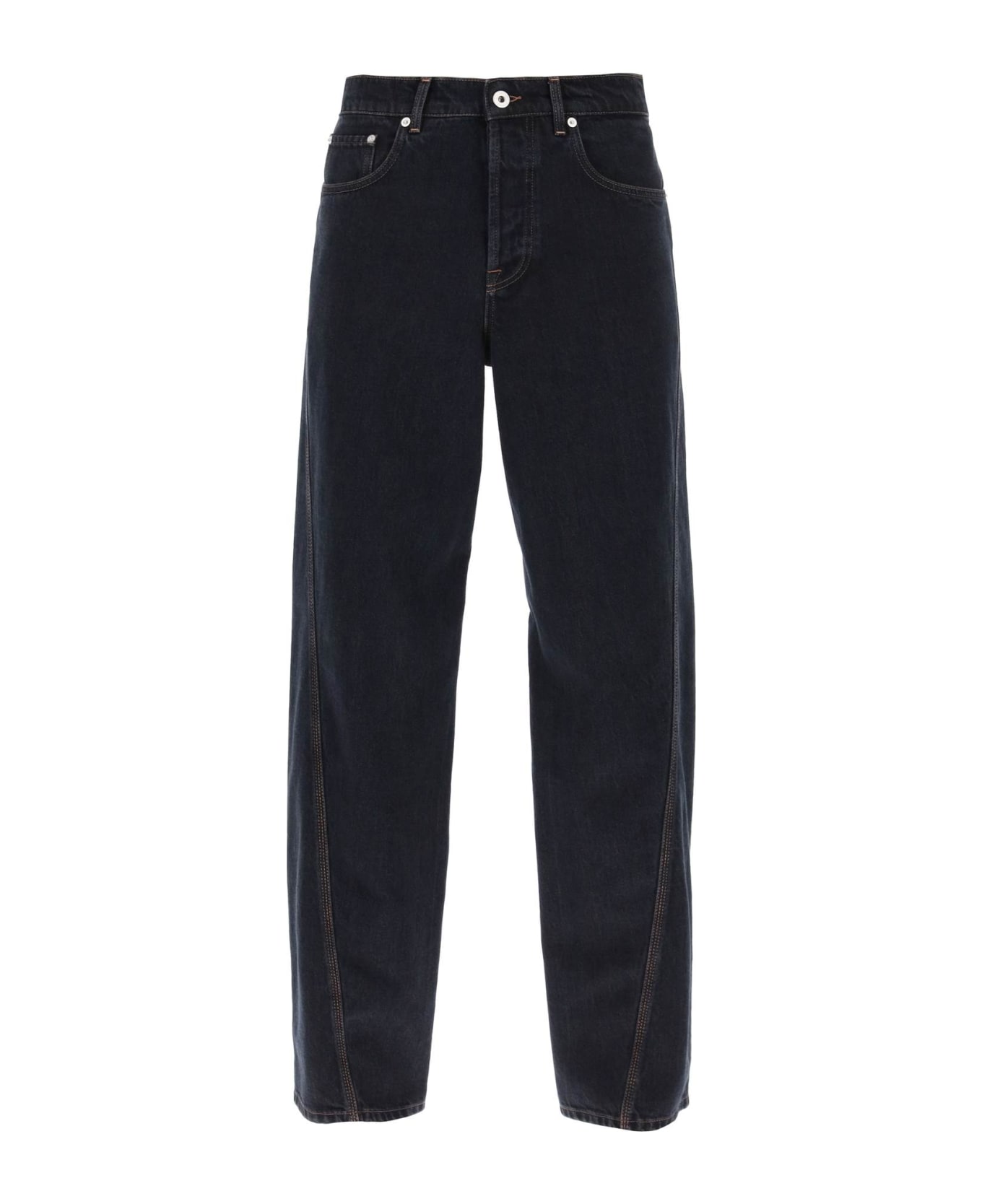 Lanvin Baggy Jeans With Twisted Seams - CHESTNUT (Blue)