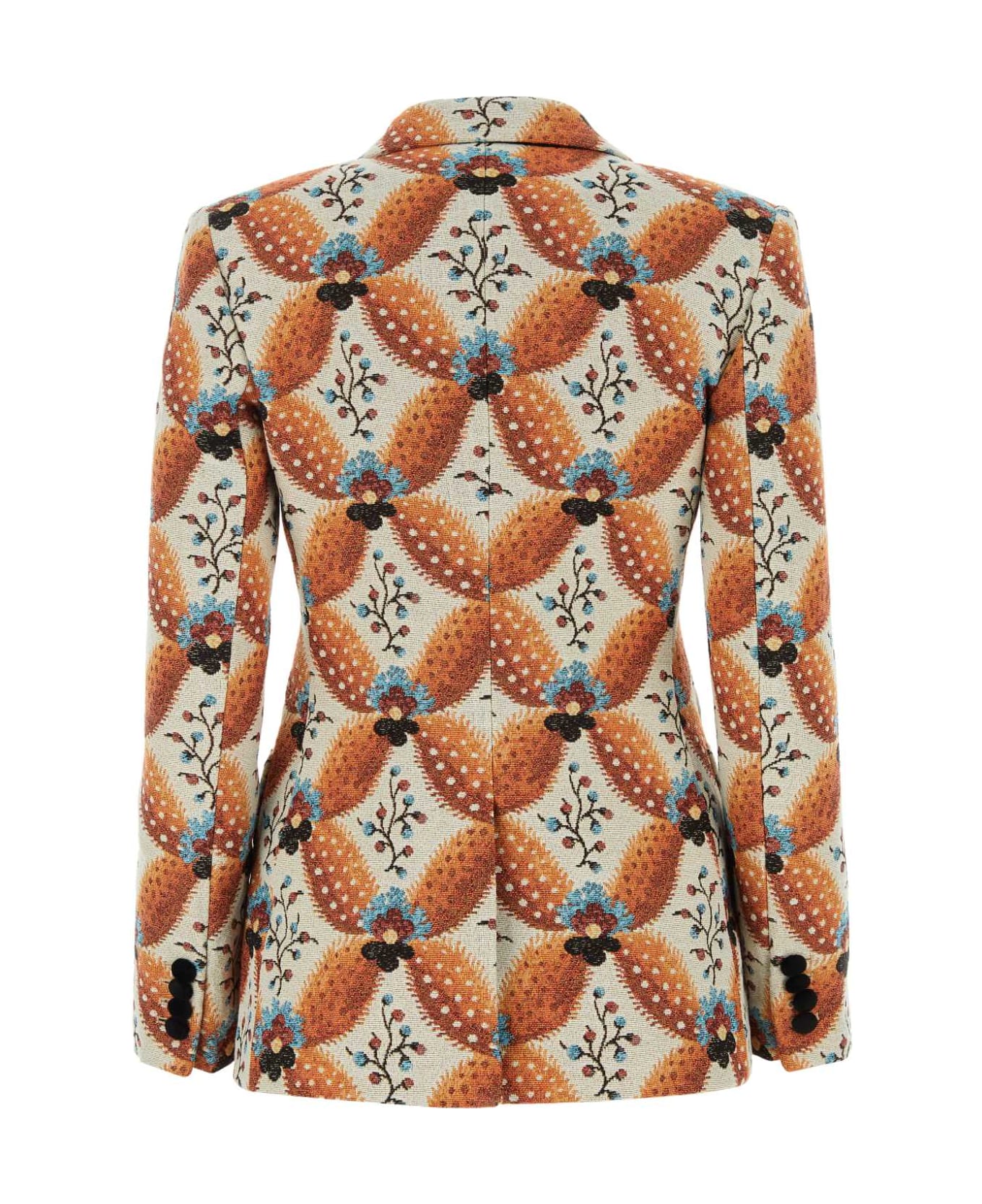 Etro Embroidered Jacquard Blazer - Orange