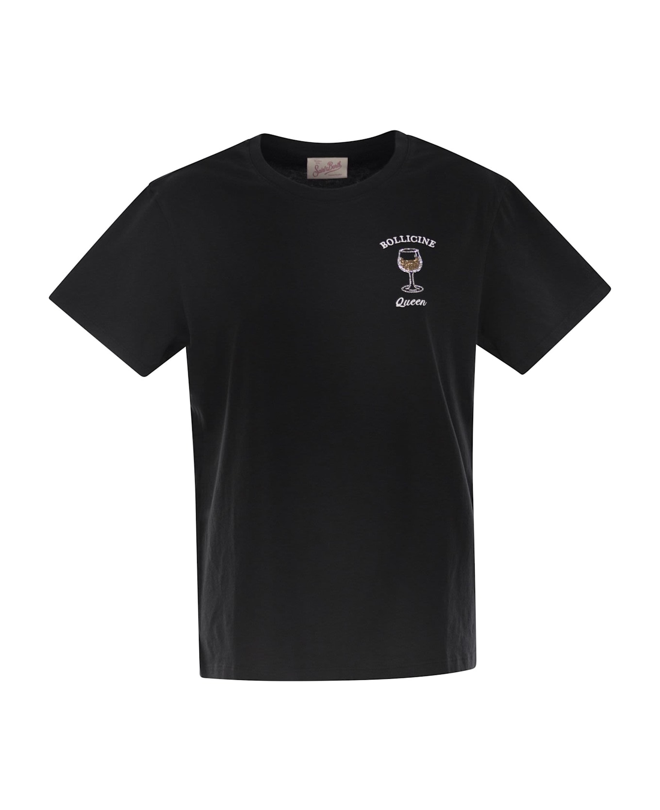 MC2 Saint Barth Emilie - T-shirt With Embroidery On Chest - Black