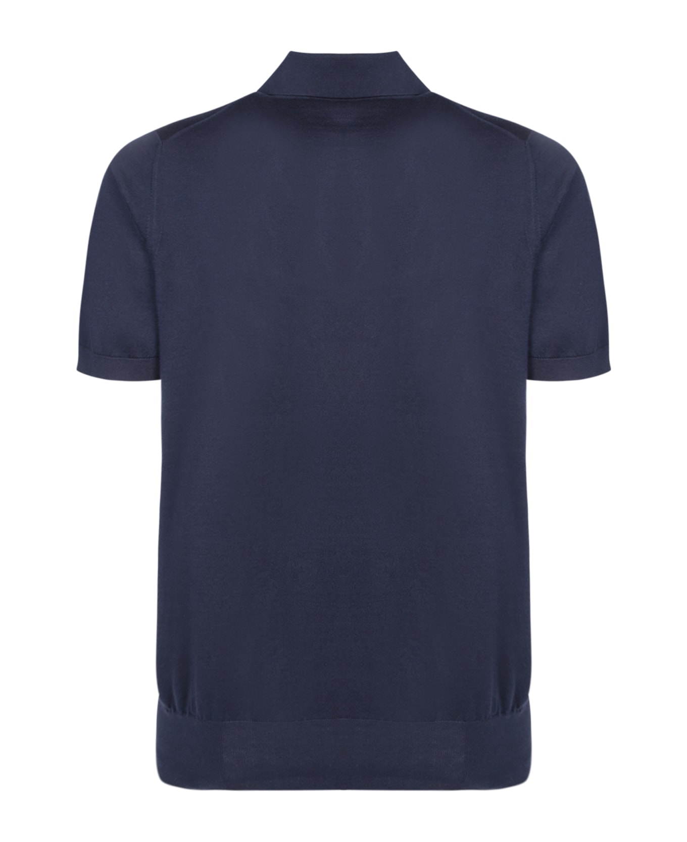 Brunello Cucinelli Short Sleeves Blue Polo Shirt - Navy