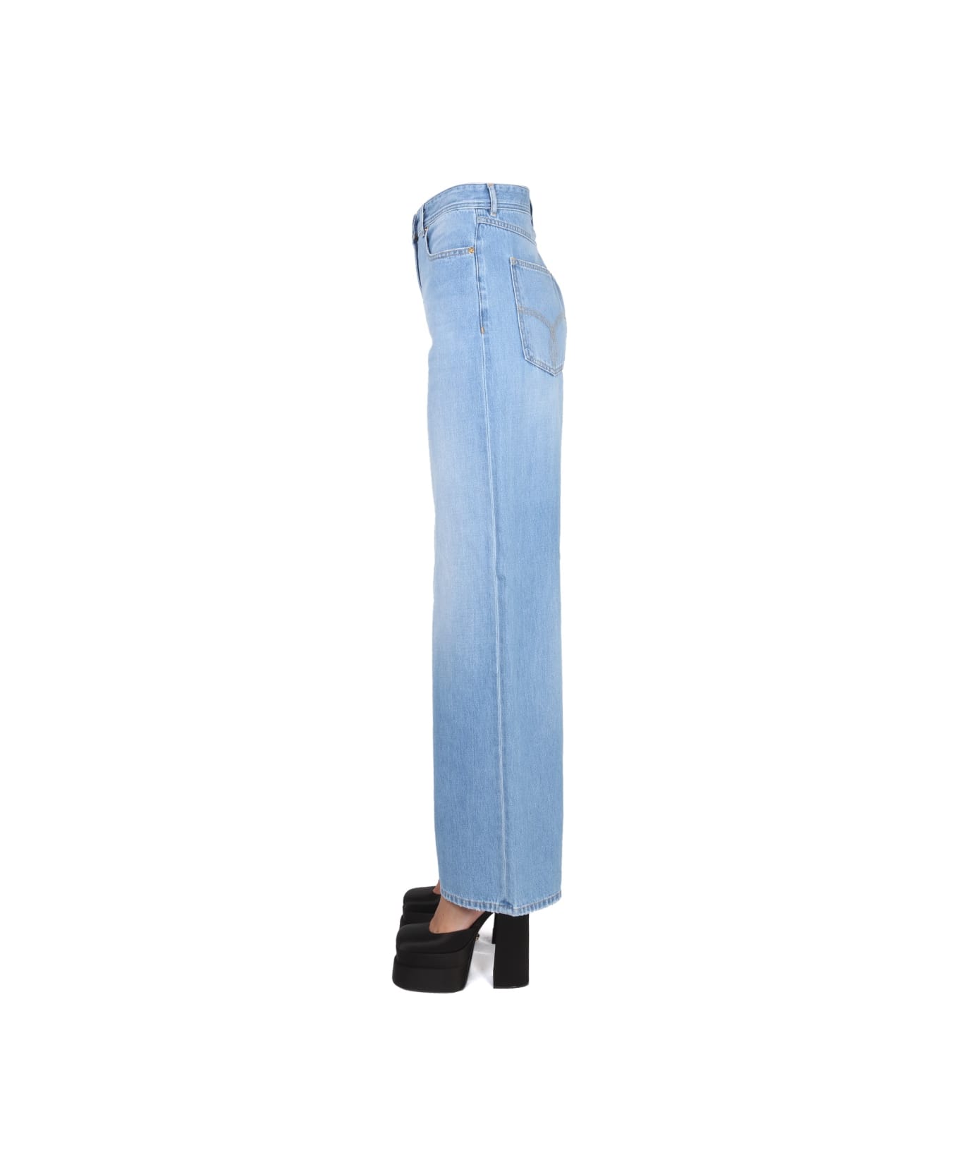 Versace Medusa Wide Leg Jeans - BLUE