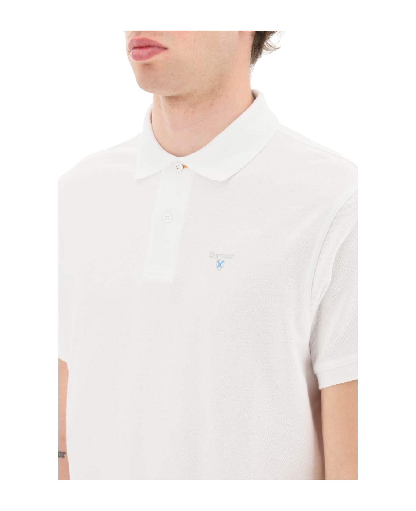 Barbour Polo Shirt With Embroidery - White