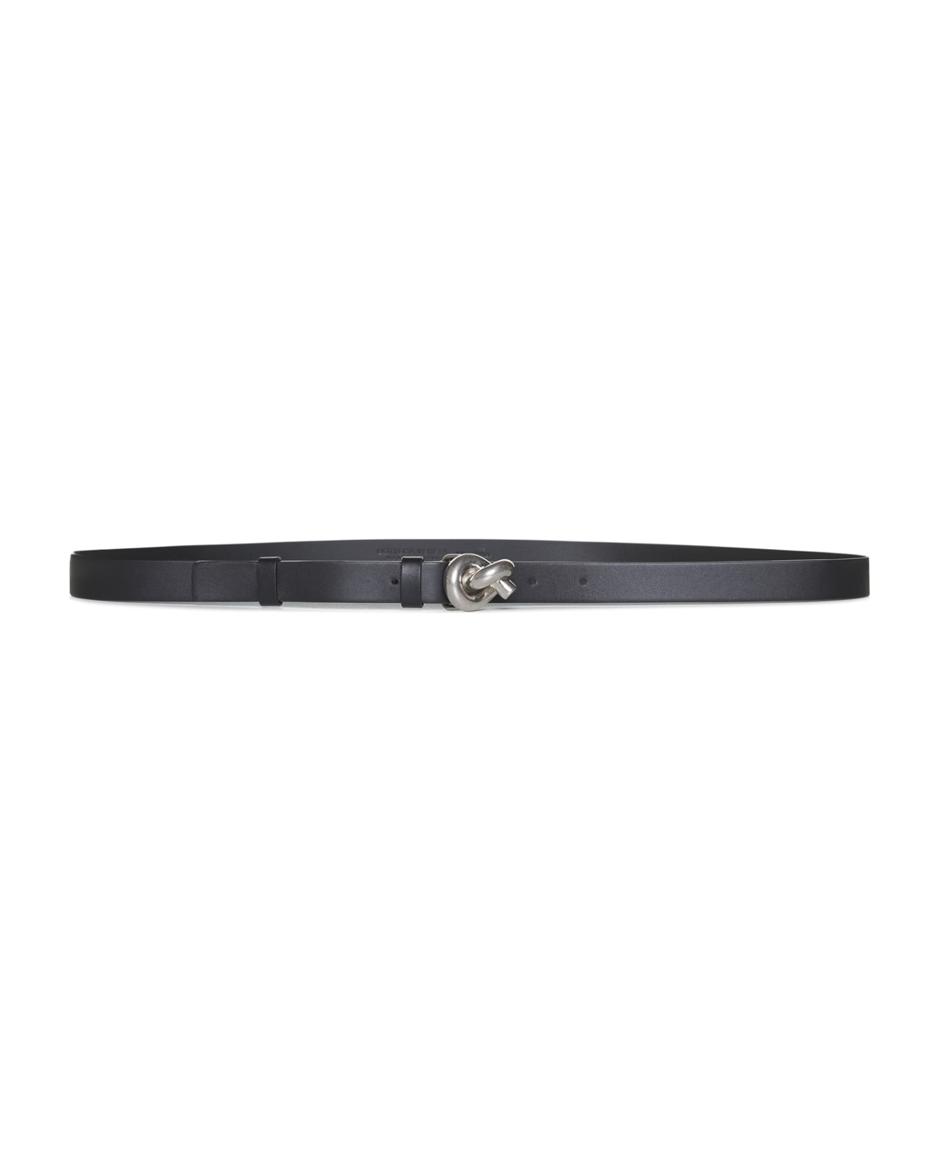 Bottega Veneta Knot Leather Belt - Black-silver