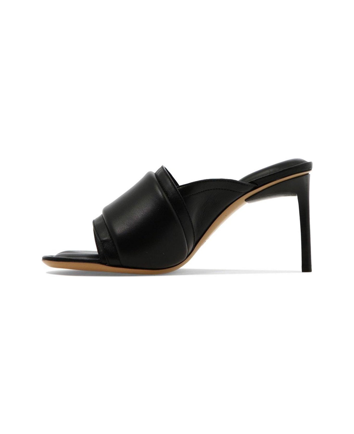 Jacquemus Les Mules Aqua Scuba Slide Stilettos - Black