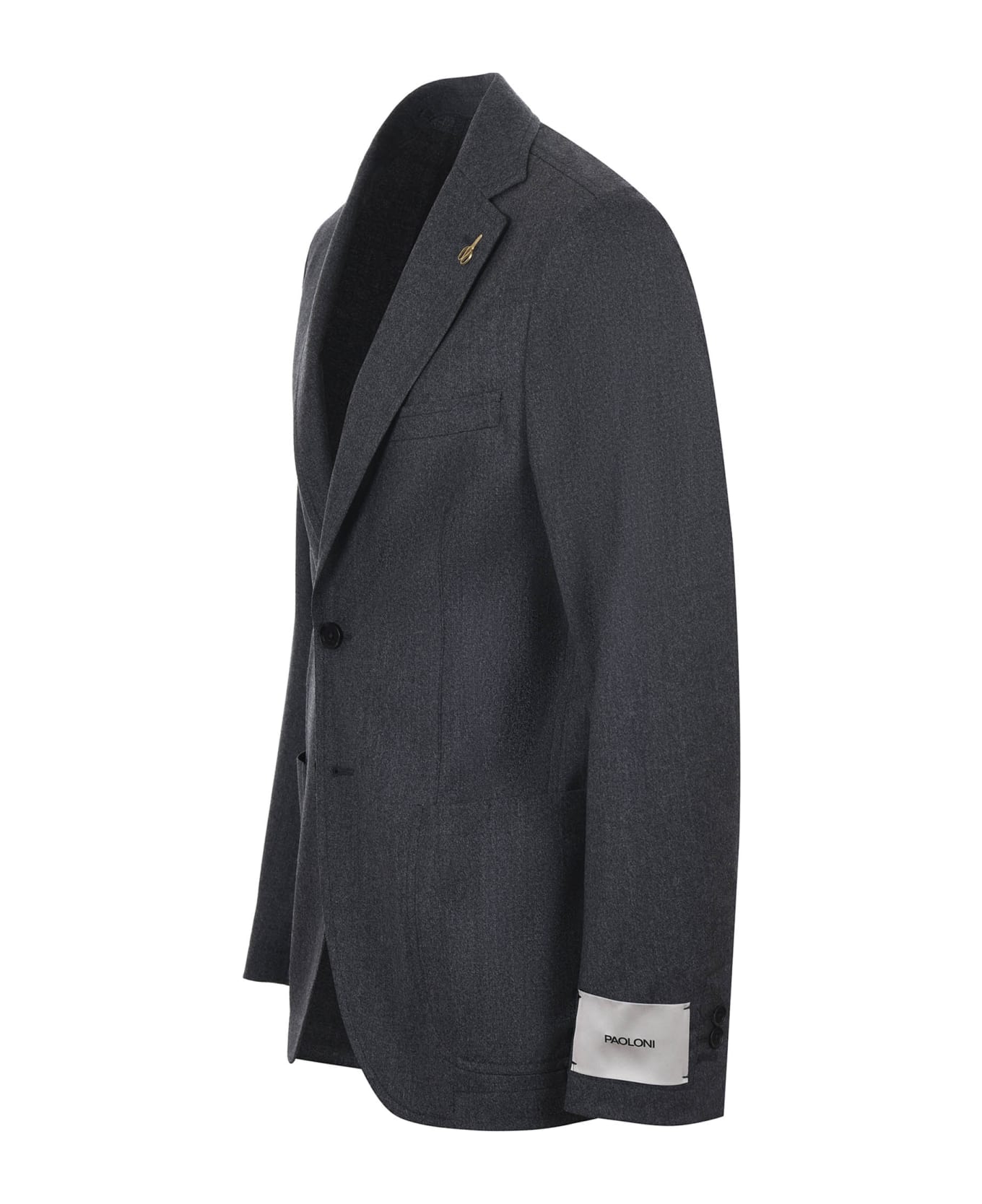 Paoloni Jacket In Flannel - Grigio scuro