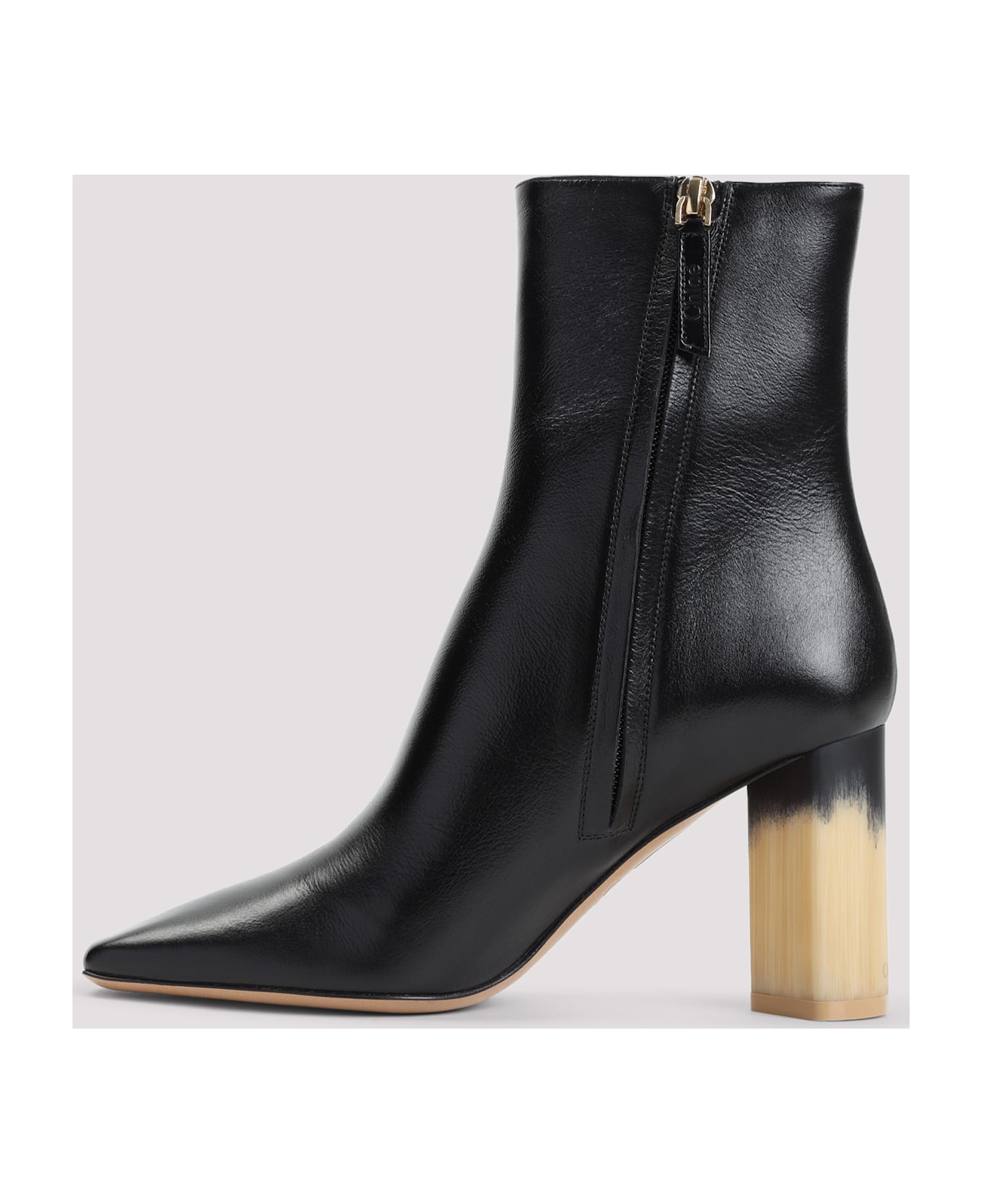 Chloé Black Leather Georgia Ankle Boots - Black