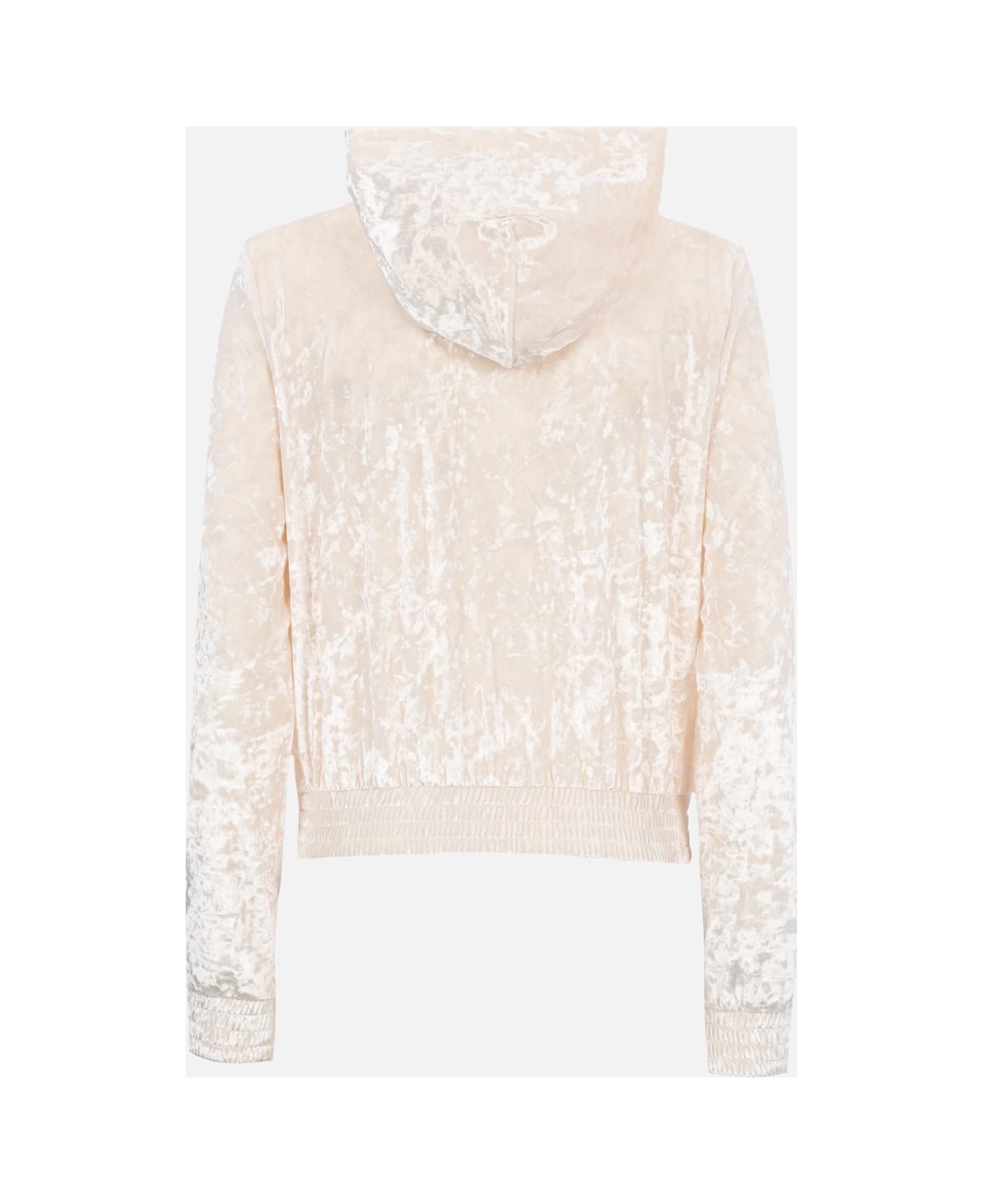 MC2 Saint Barth Woman Chenille Zipped Hoodie Jasmine - WHITE