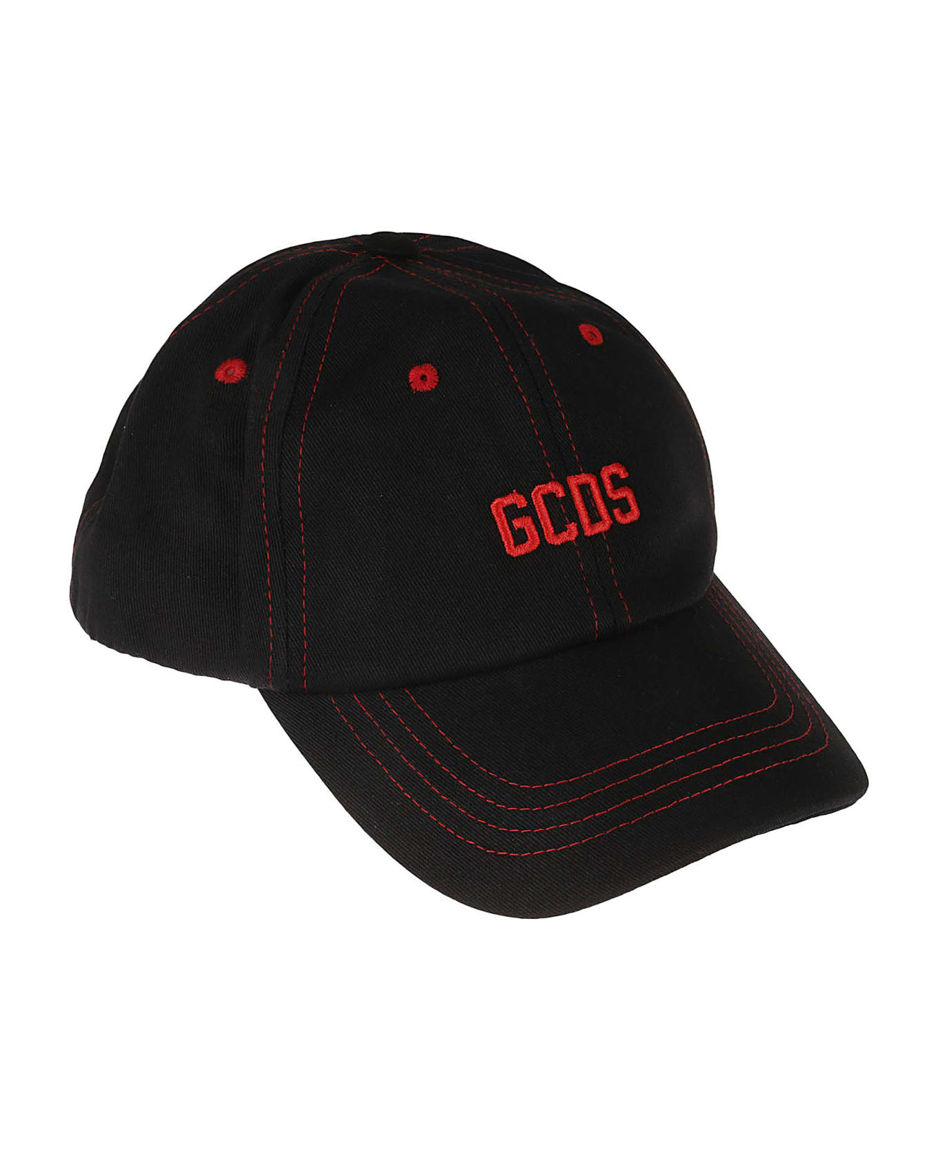 GCDS Logo Embroidered Baseball Cap - Red