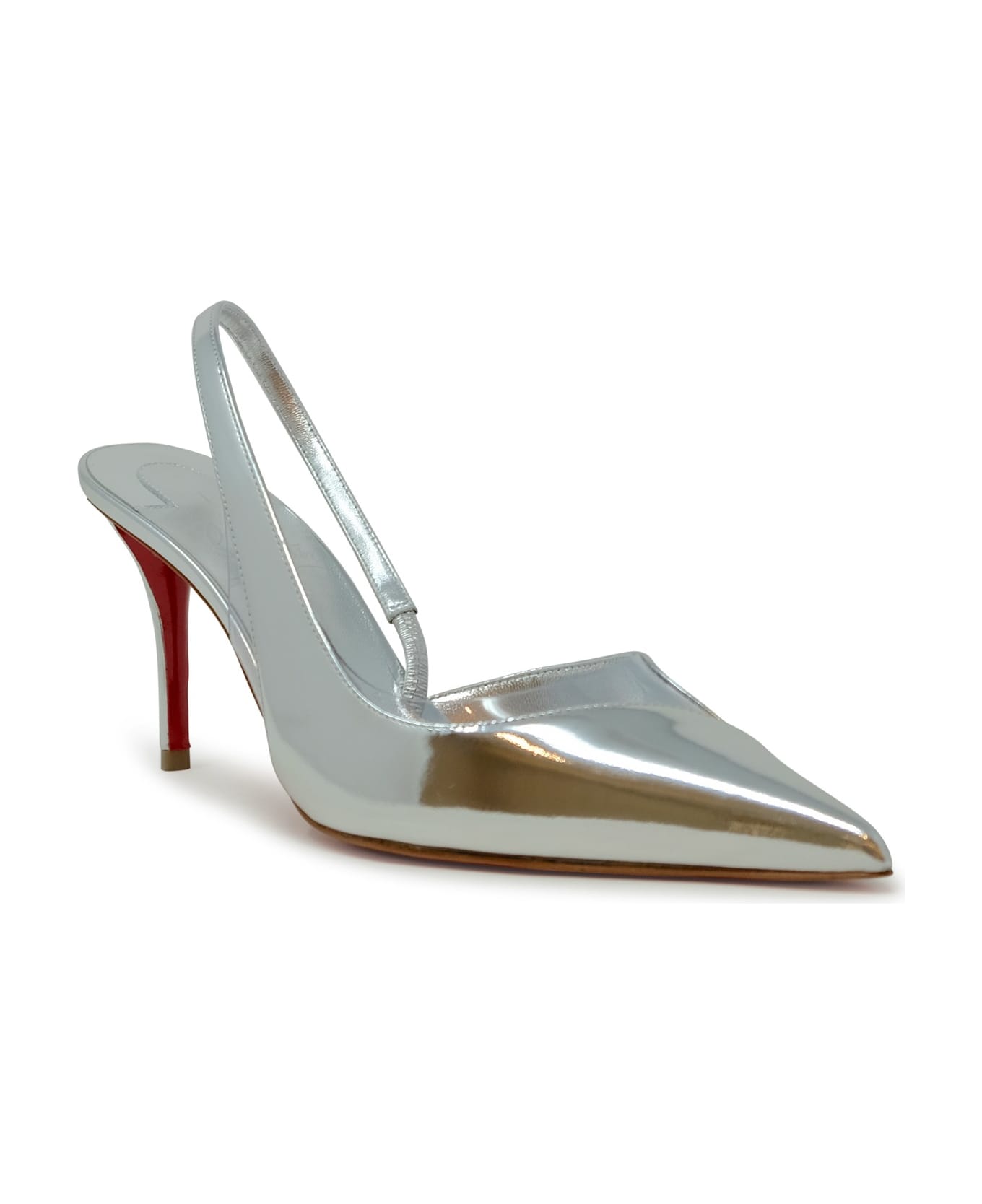 Christian Louboutin Silver Patent Leather Posticha 80 Pumps - SILVER