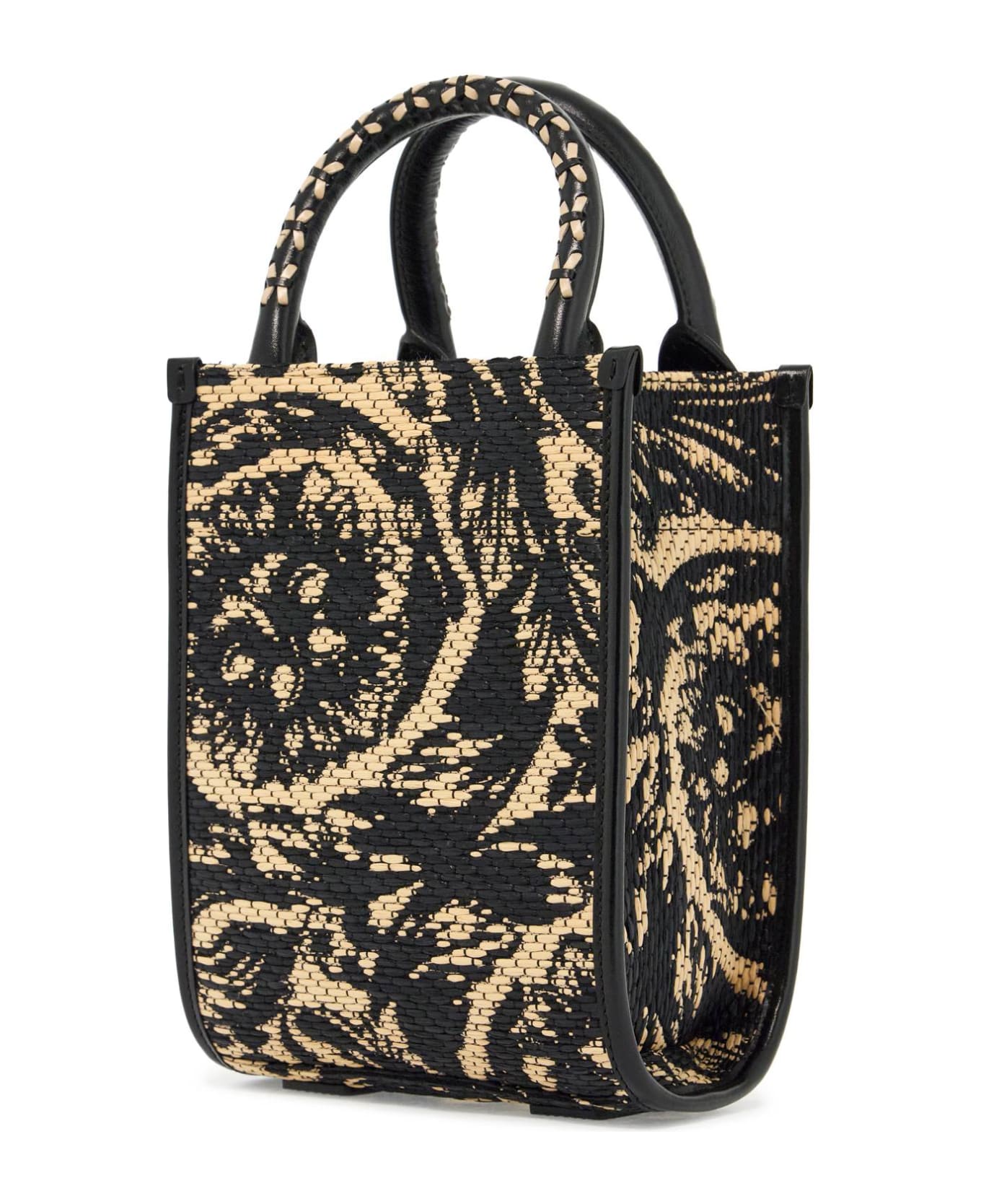 Versace Mini Athena Barocco Tote Bag - MULTICOLOR BLACK-VERSACE (Black)