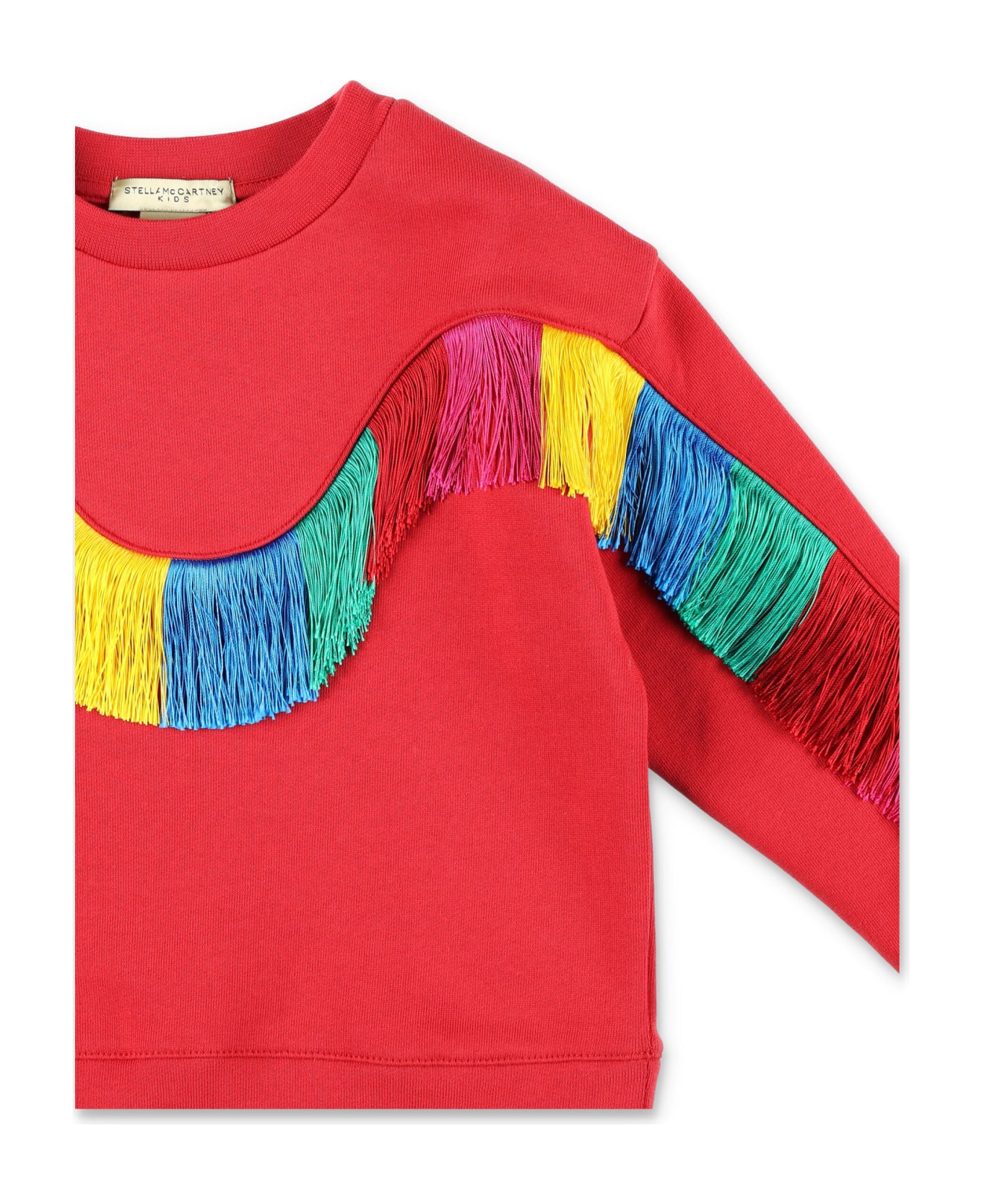 Stella McCartney Kids Rainbow Fringed Sweatshirt - RED