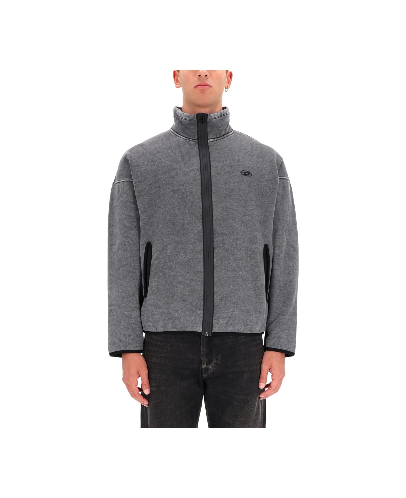 Diesel "s-baty-new" Sweatshirt With Logo - GREY