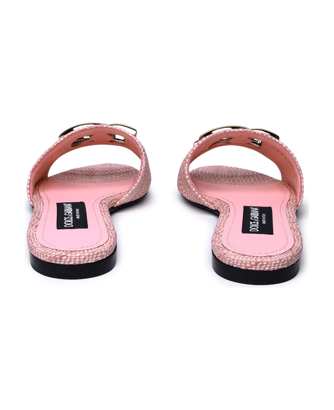 Dolce & Gabbana Pink Fabric Slippers - Pink