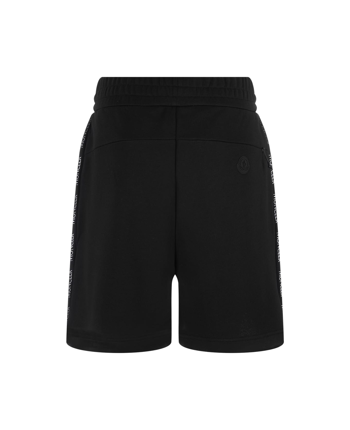 Moncler Black Sports Bermuda Shorts With Logoed Insert - Nero