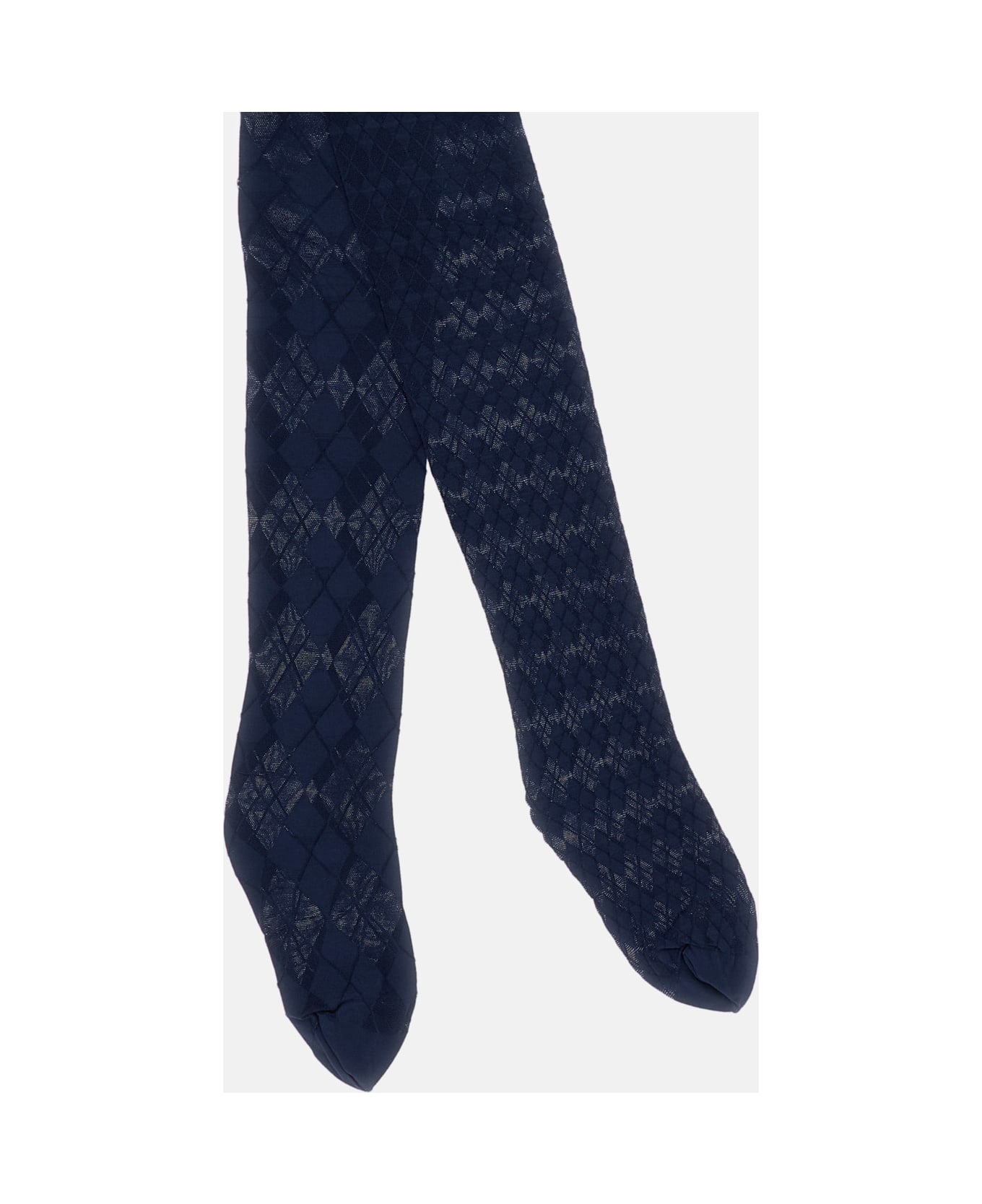 Thom Browne Fun Mix Argyle Sheer Tights W/ Mesh Panties - Blue 靴下＆タイツ