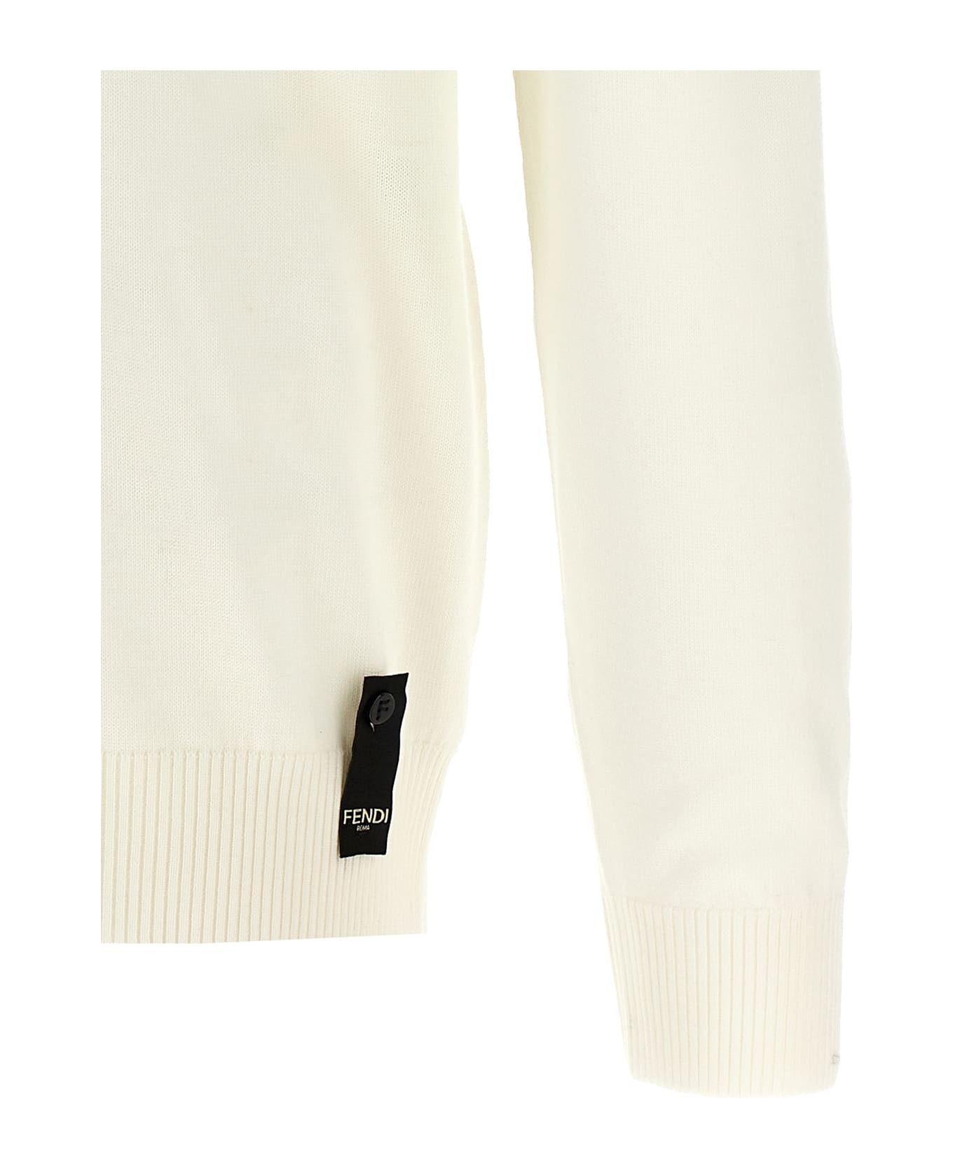 Fendi Ff Logo Sweater - Bianco